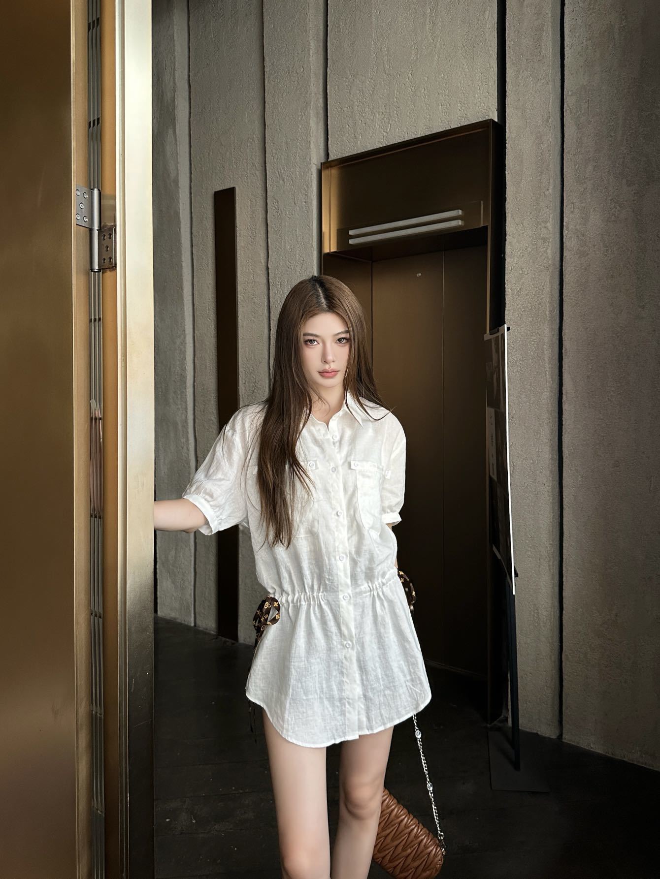 Loui 26ss drawstring shirt