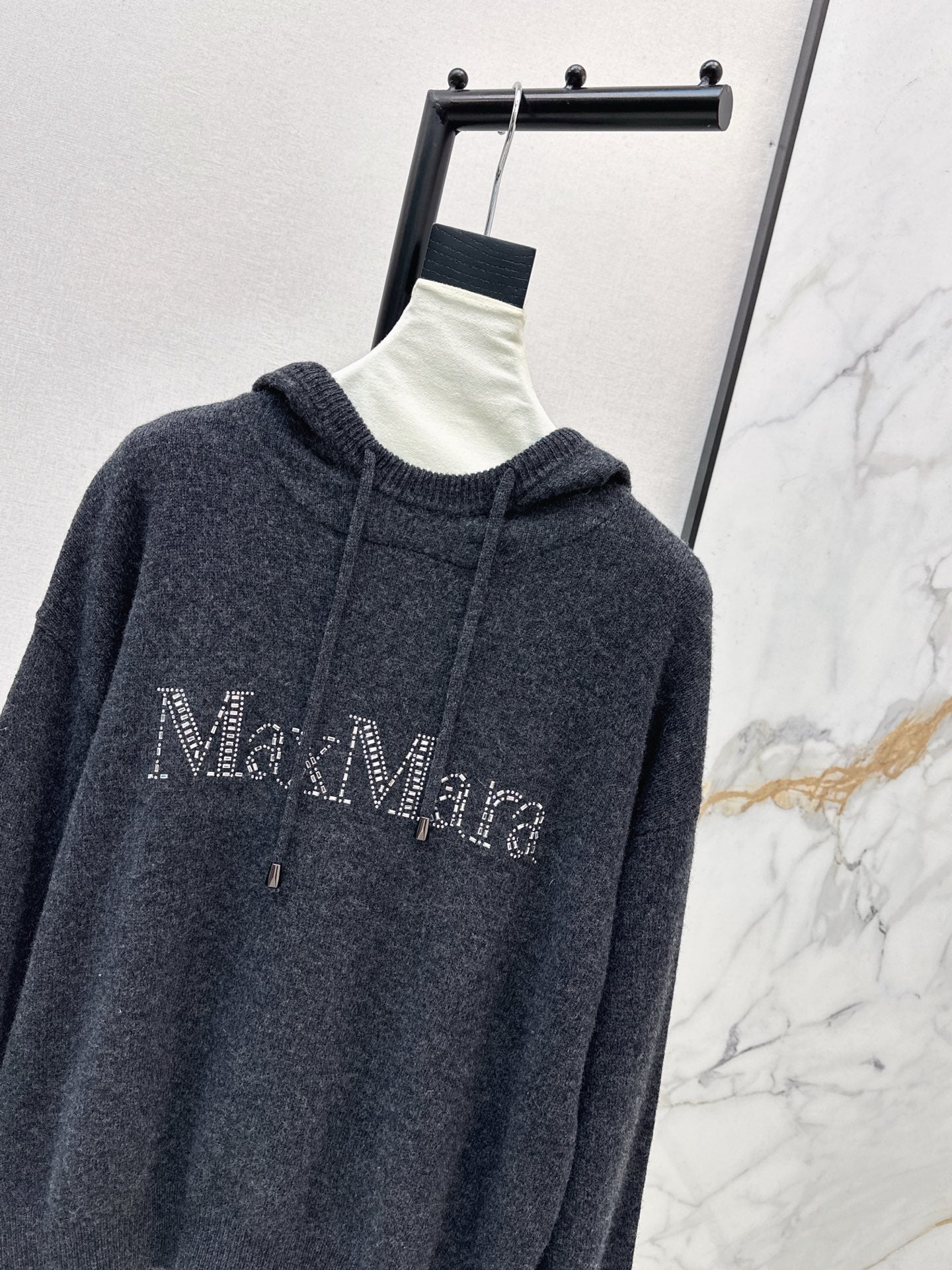 Max 26ss rhinestone hooded sweater