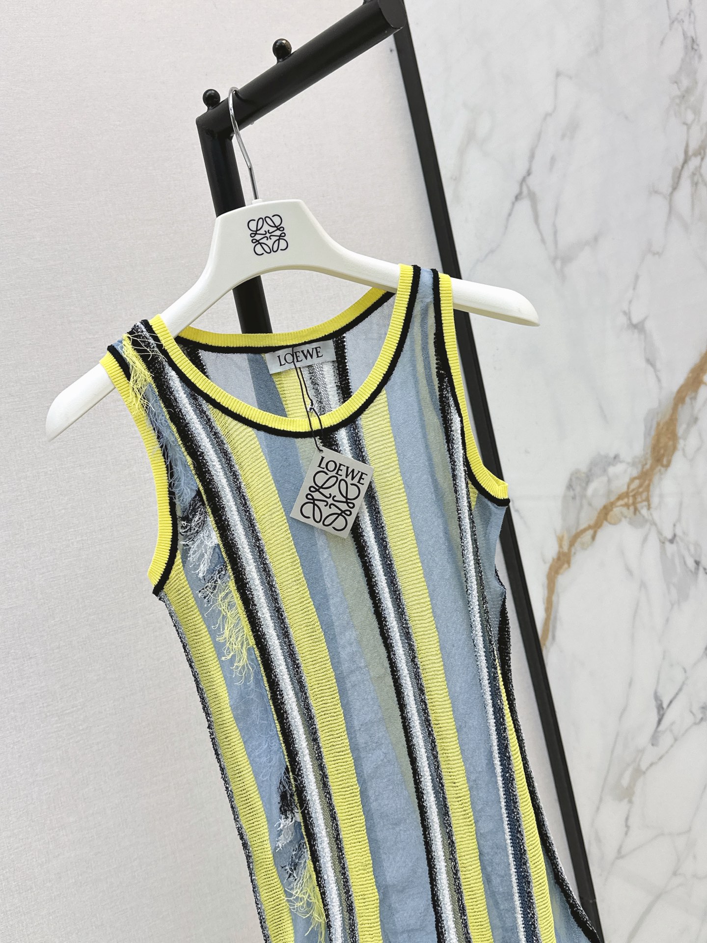Loe 26ss stripe knit vest