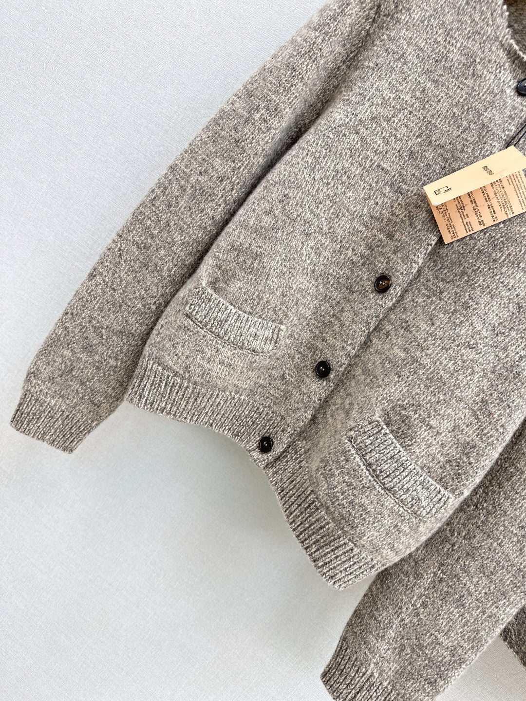 Miu 25fw knit cardigan skirt set