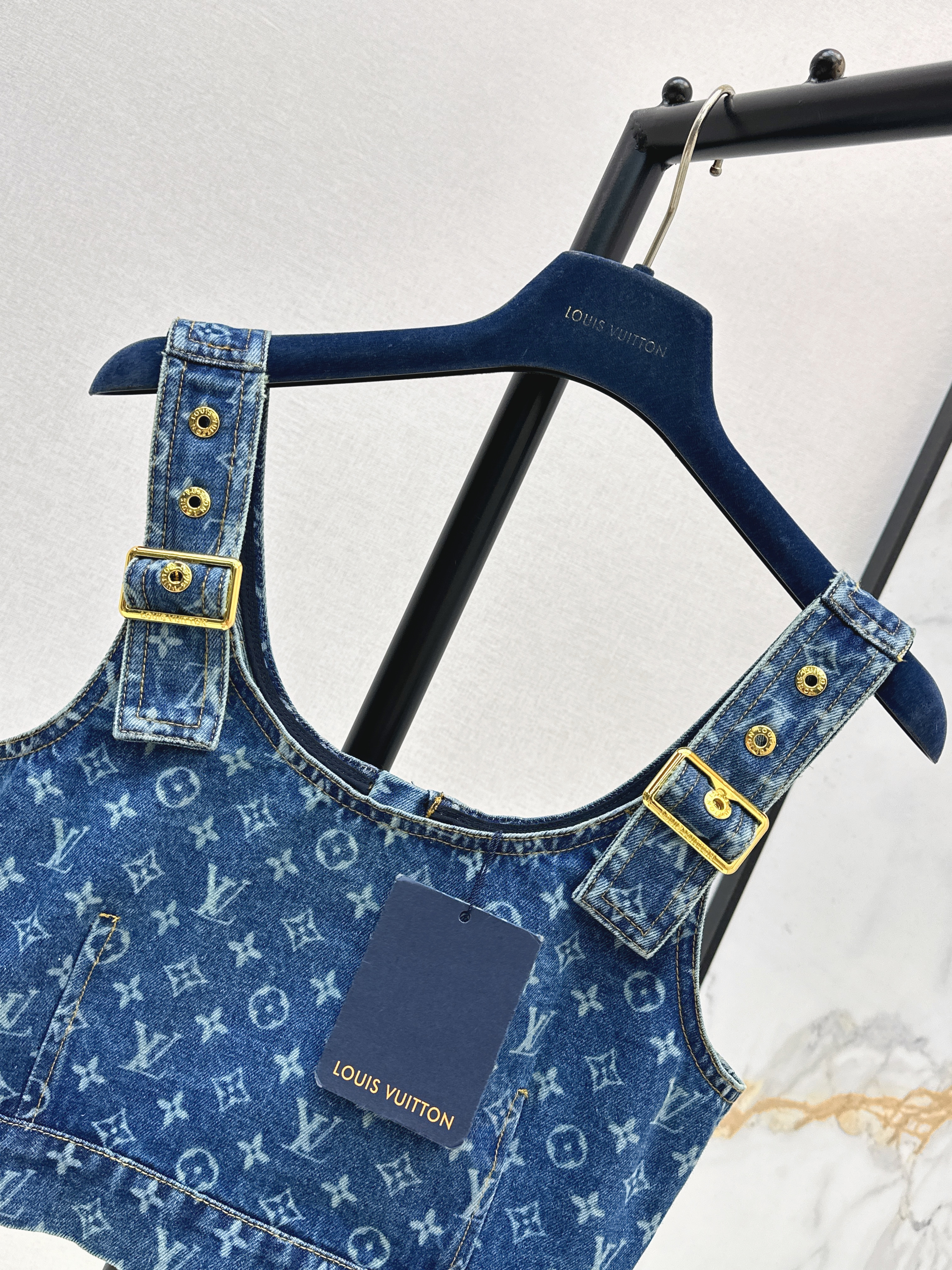 Loui 26ss denim tube top vest