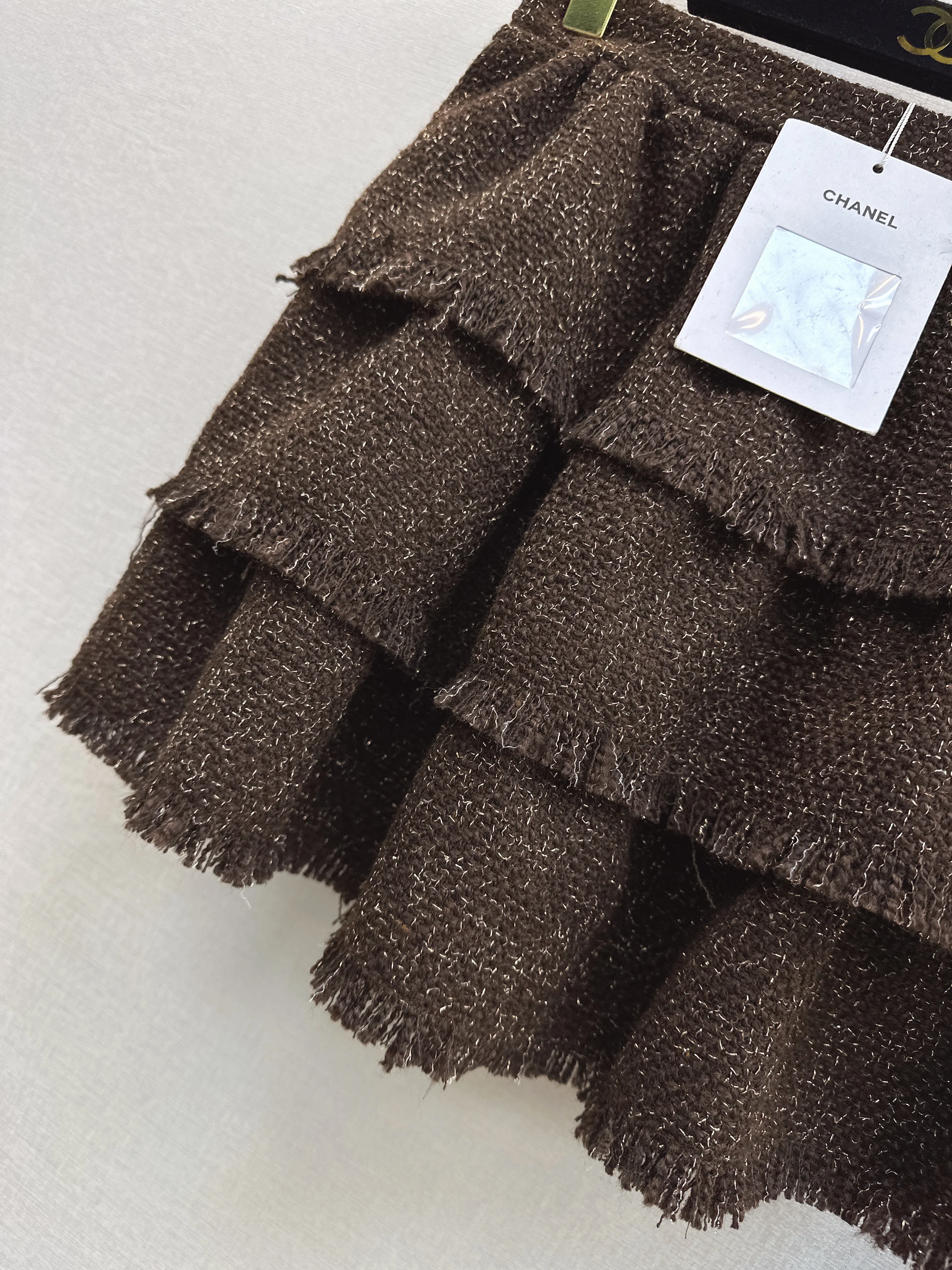 Chan 26ss fringe woven skirts