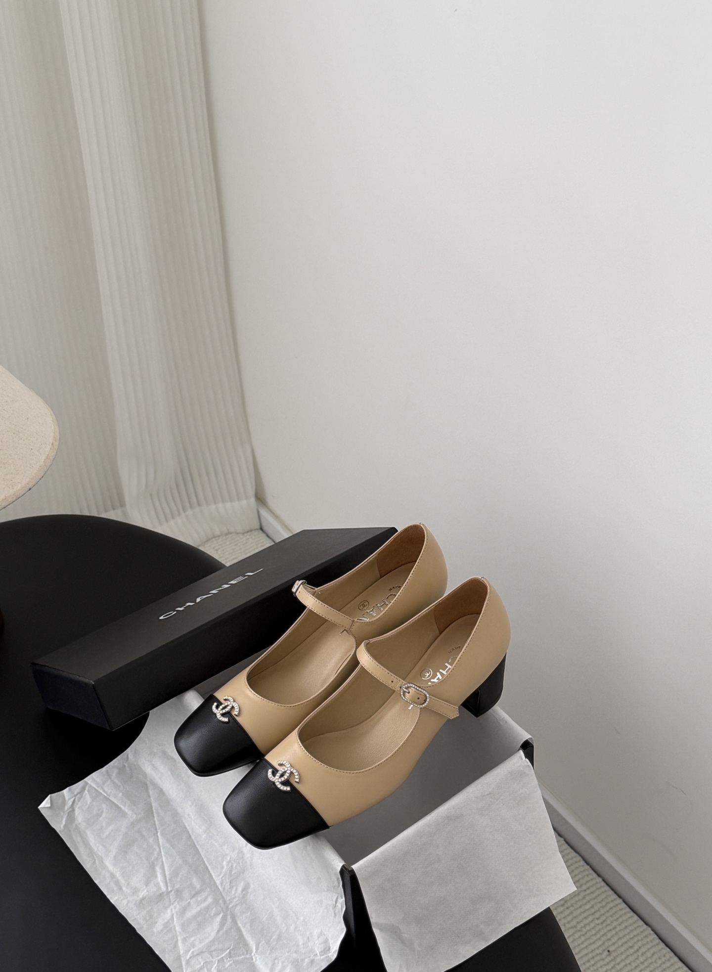 Chan 26K chunky heel mary jane shoes