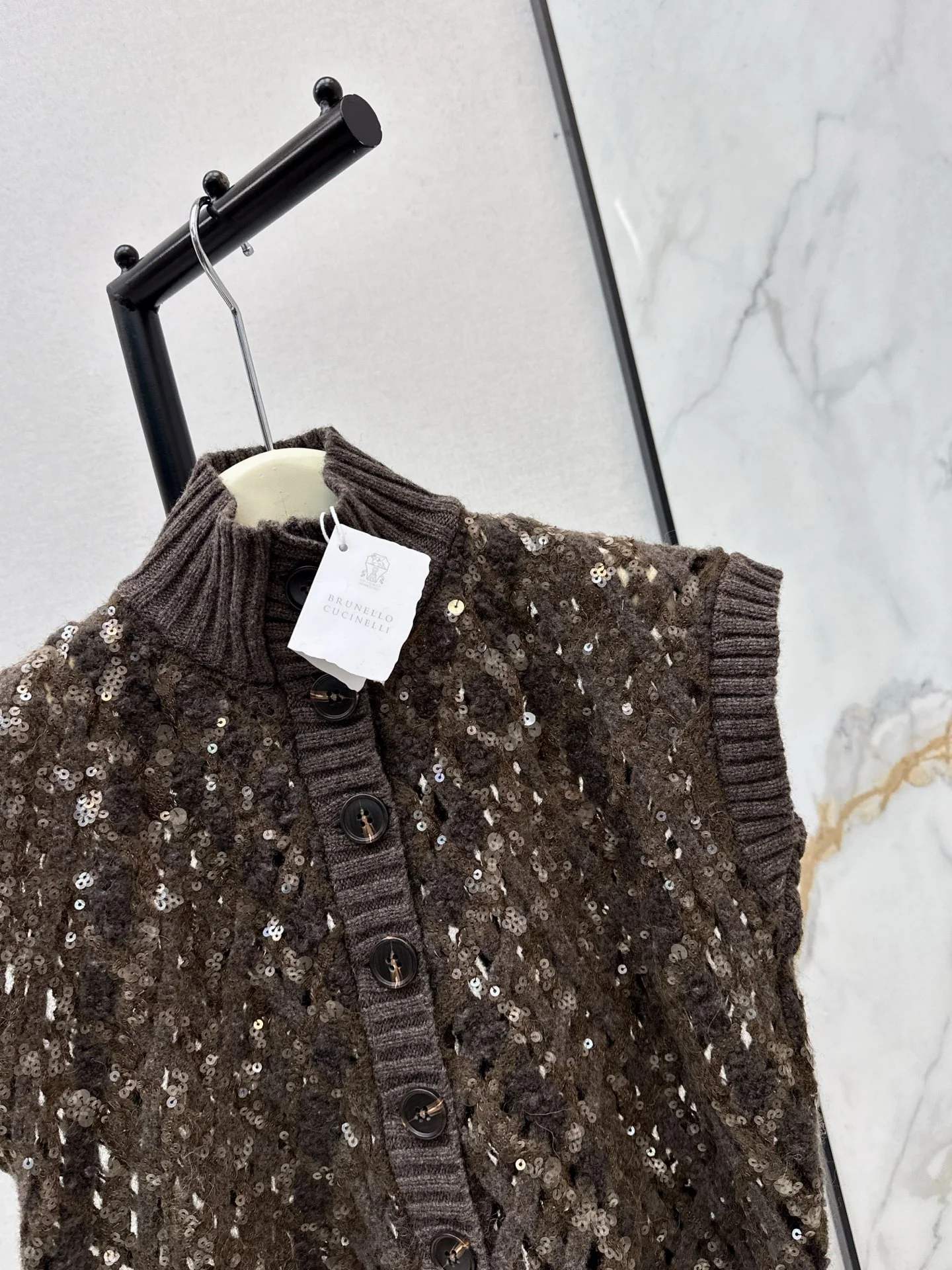Brun 25fw sequins vest jacket