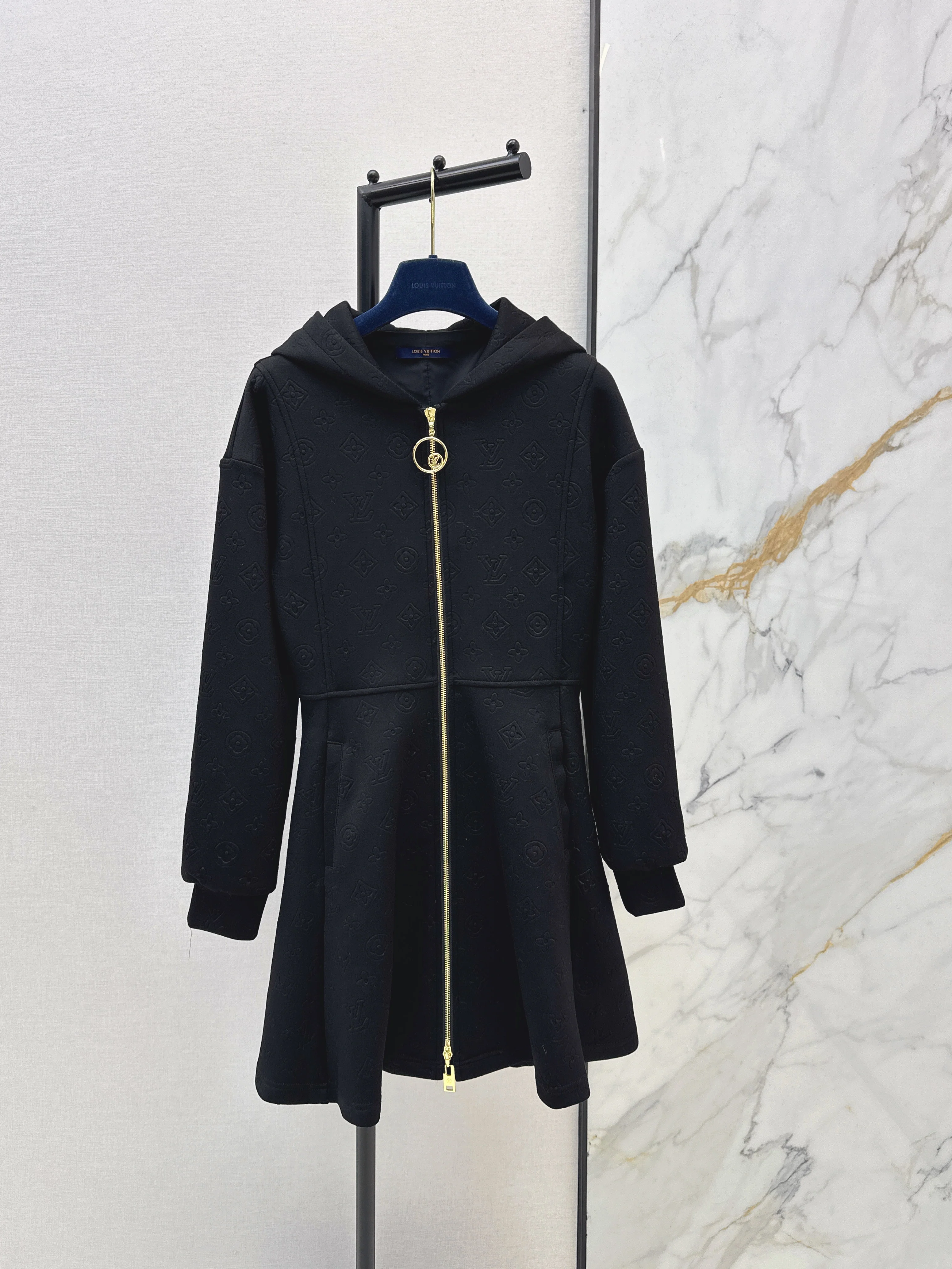 Louis 26ss hooded zip-up sweatshirt dress