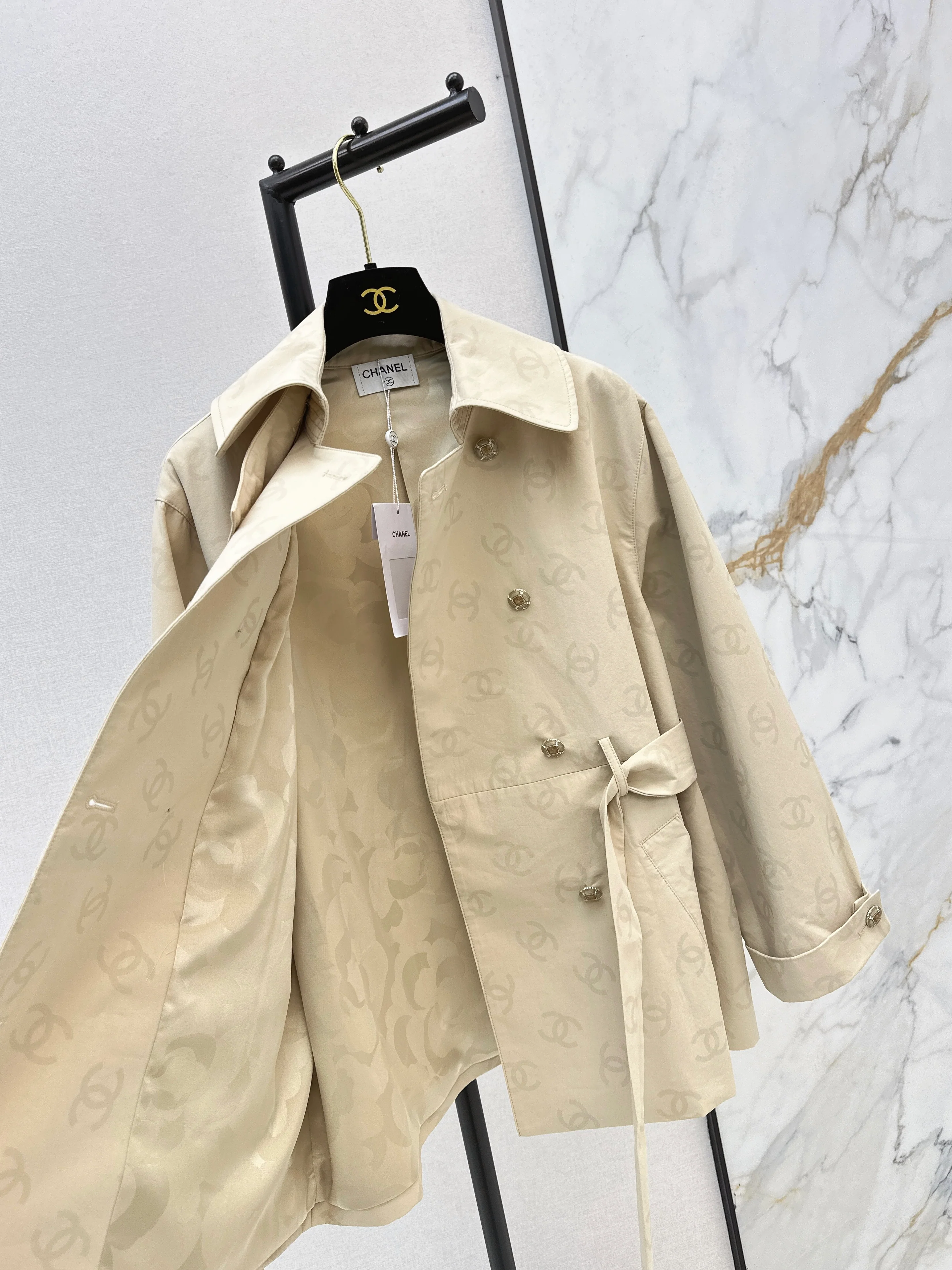 Chan 26ss jacquard trench coat