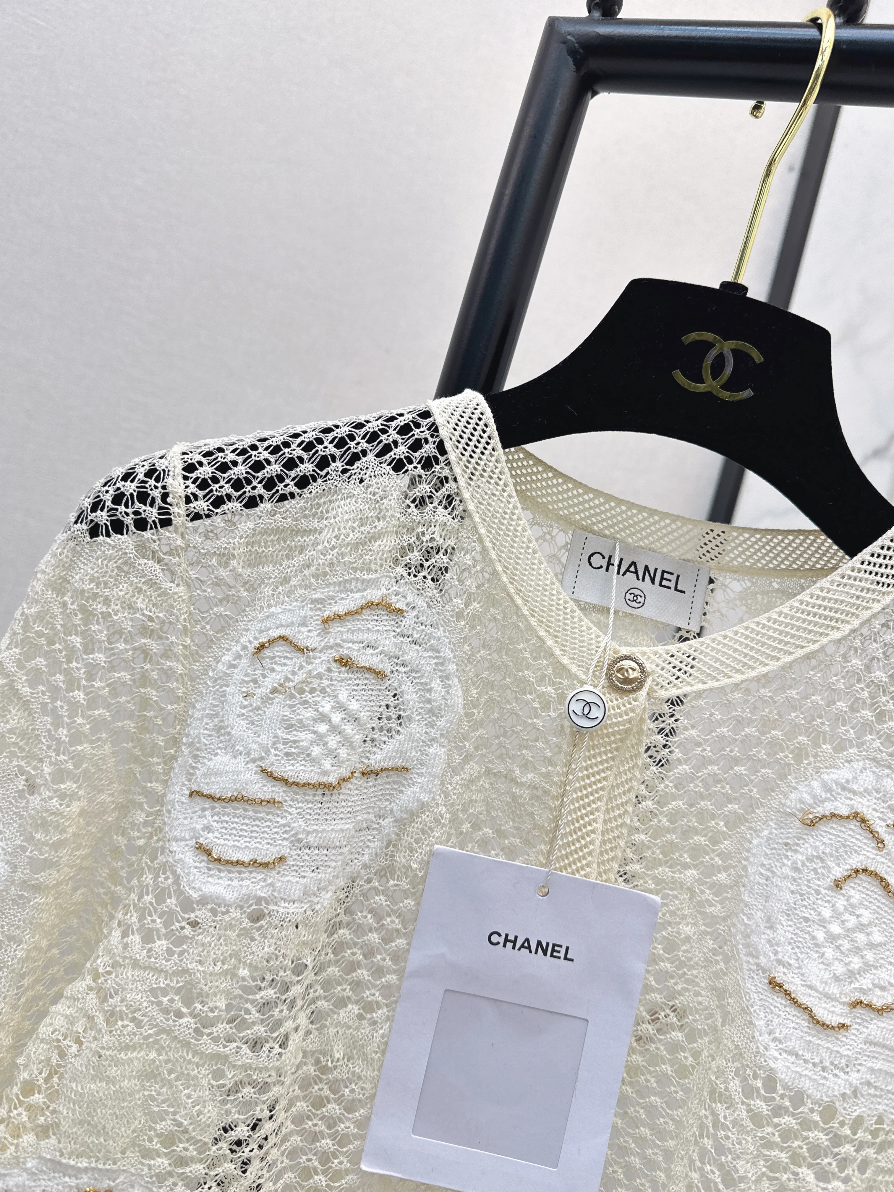 Chan 26ss lace 3d flower cardigan