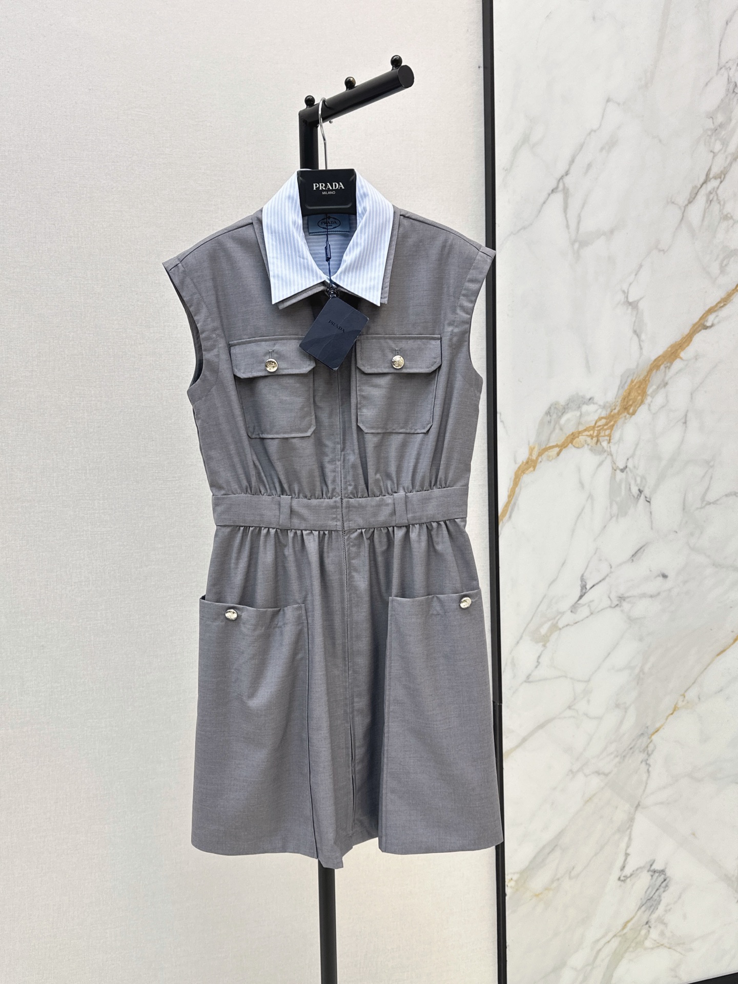 Pra 26ss  sleeveless belted dress