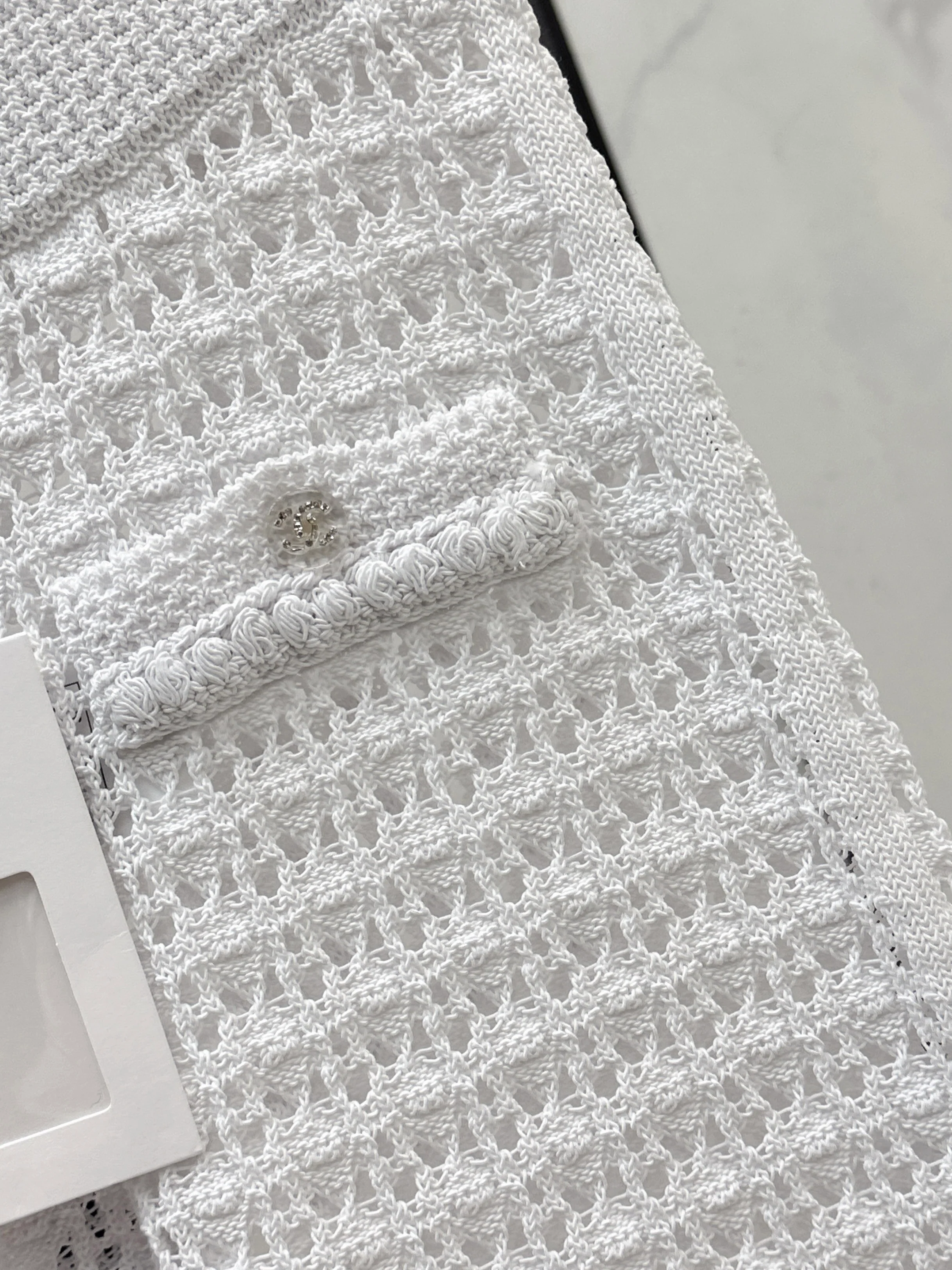 Chan 26ss hollow knit pants