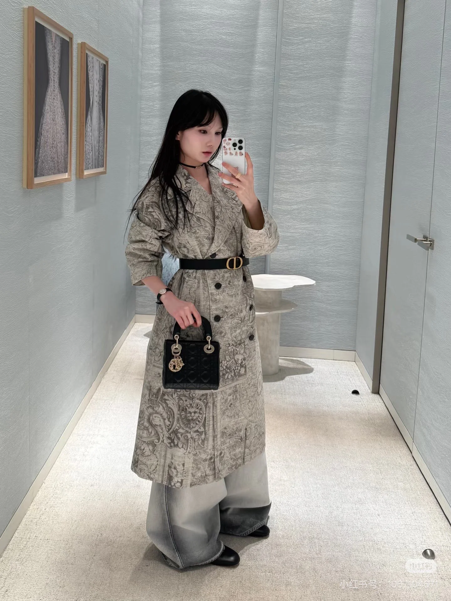 CD 26ss print denim overcoats