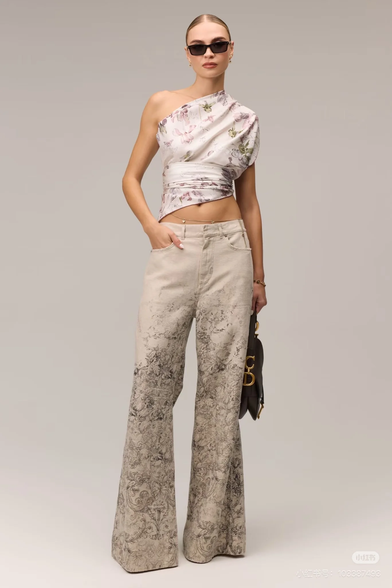 CD 26ss print denim pants