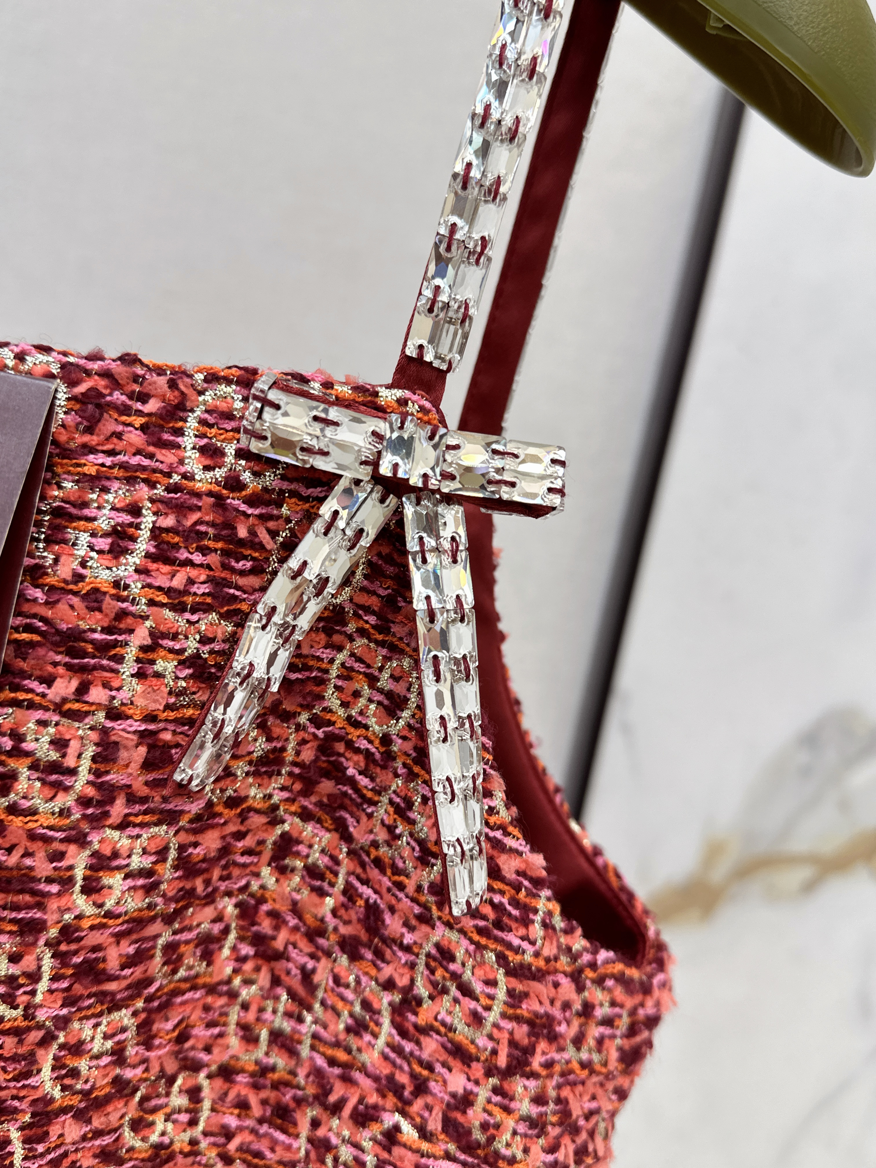 Guc 26ss jacquard slip dress