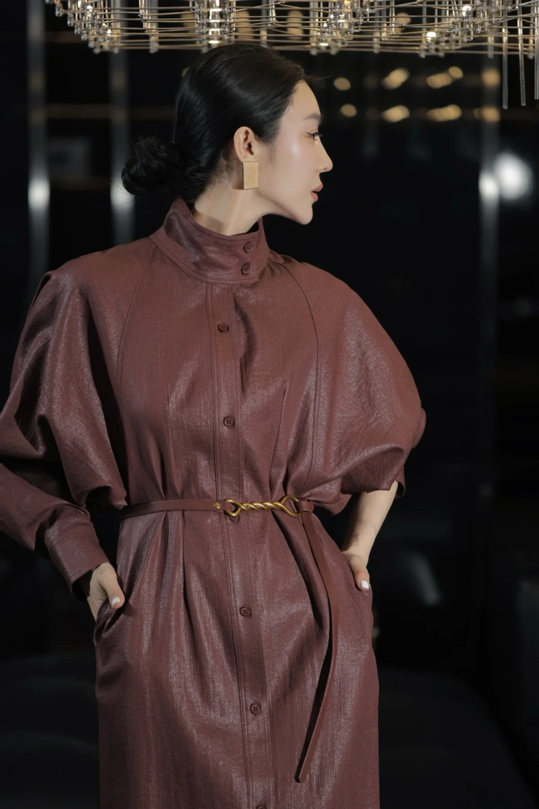 Bott 26ss shirt dress with belted