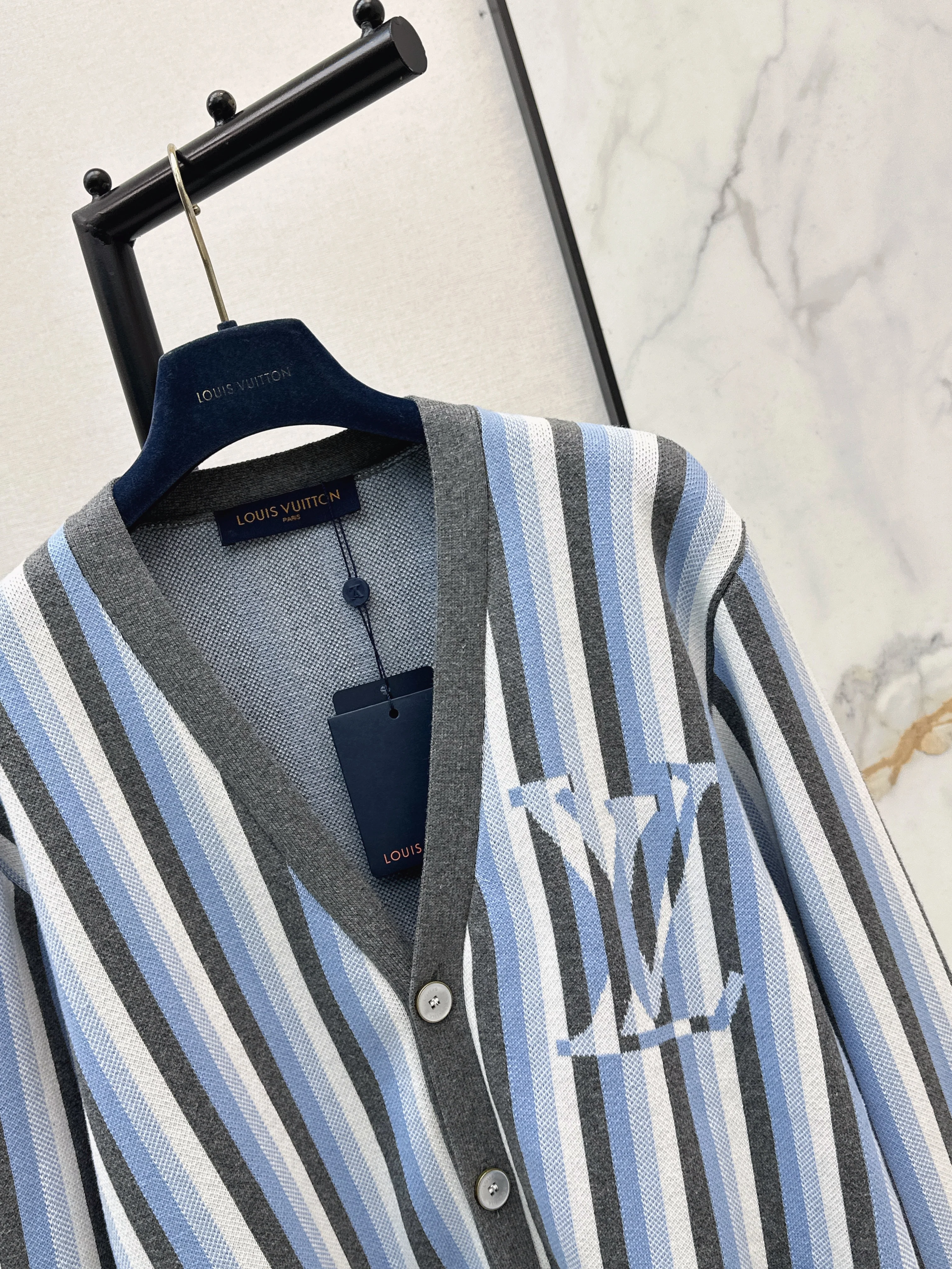Louis 26ss stripe knitted cardigan