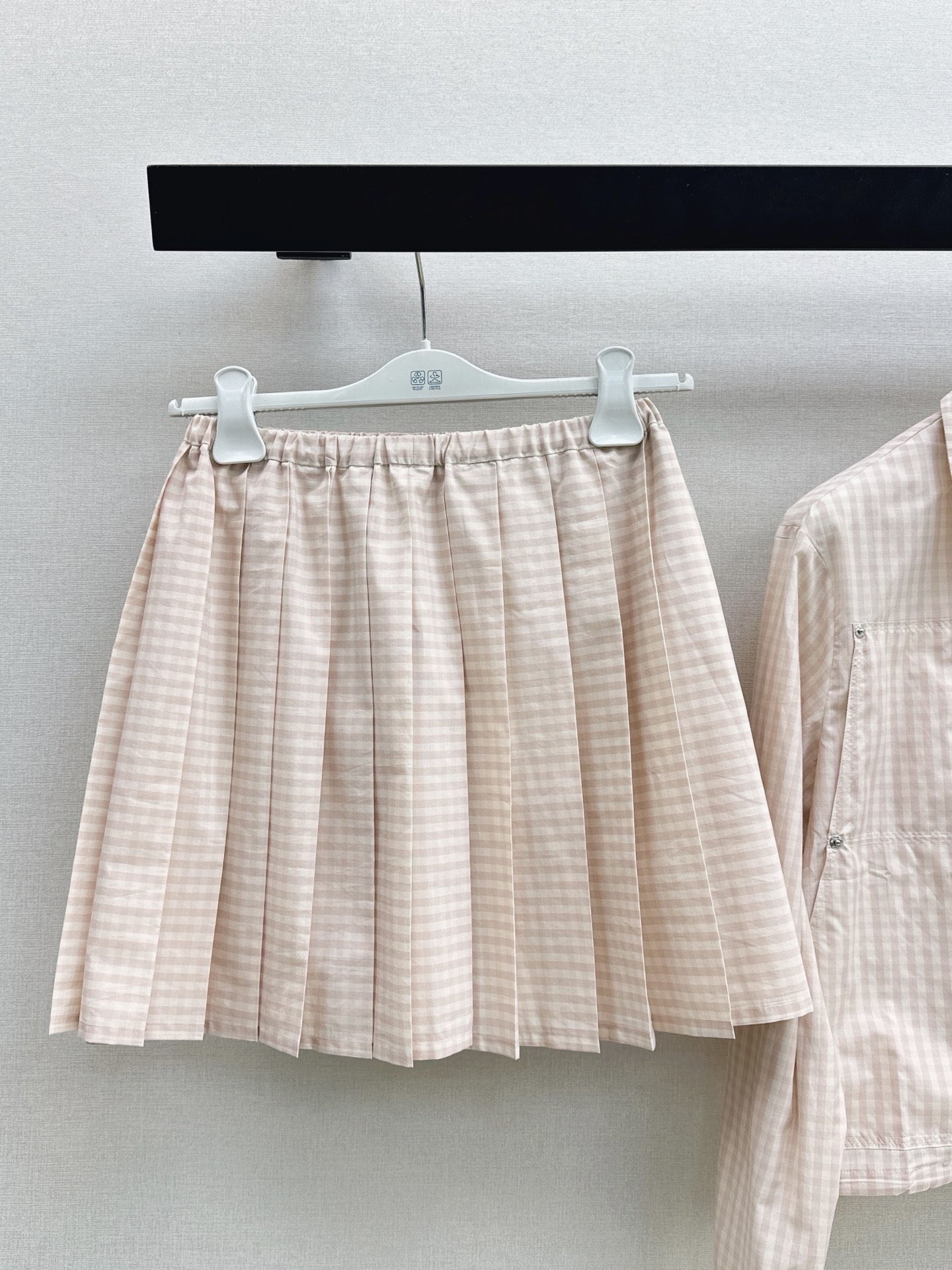 Monc 26ss check jacket pleated skirt sets