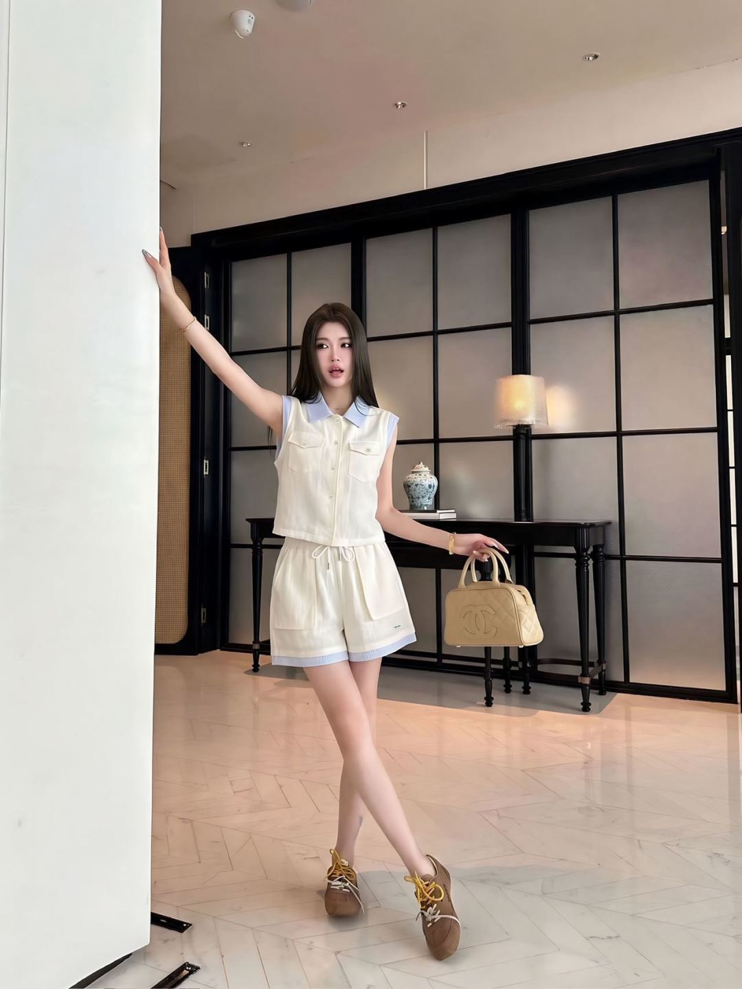 Miu 26ss shirt mini skirt set