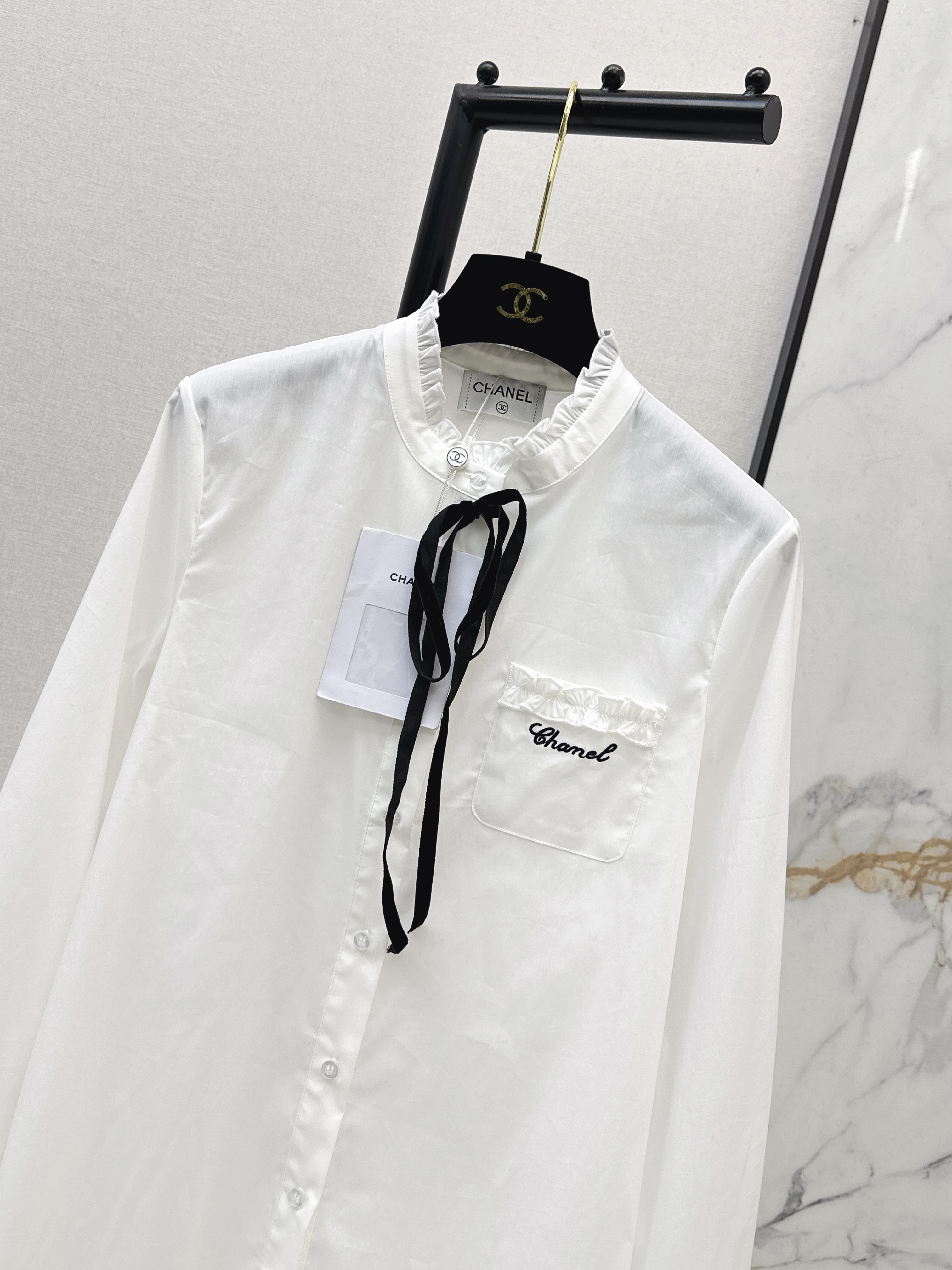 Chan 26ss ribbon shirts