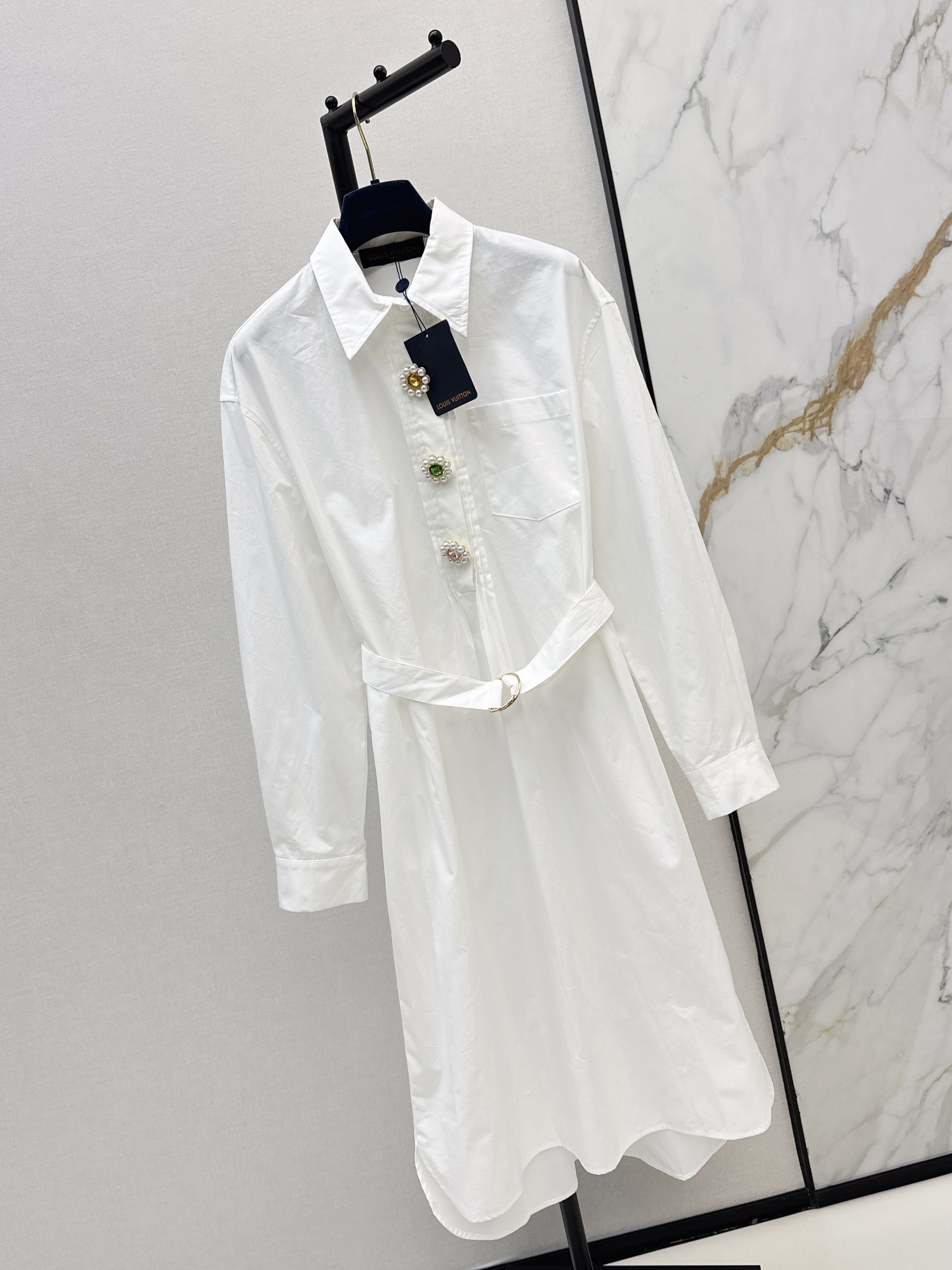 Loui 26ss belted shirt dress