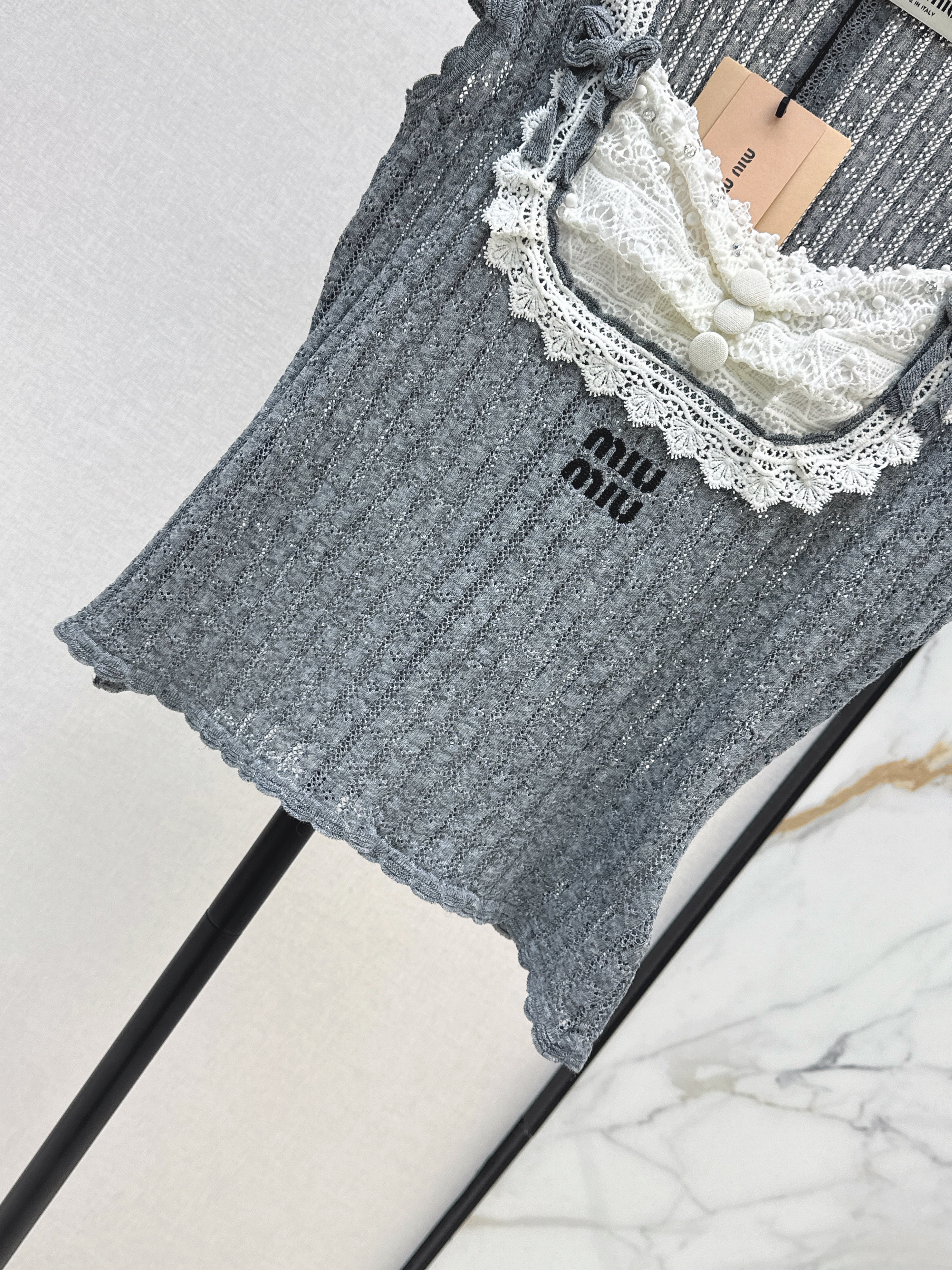 Miu 26SS Lace Knit Top