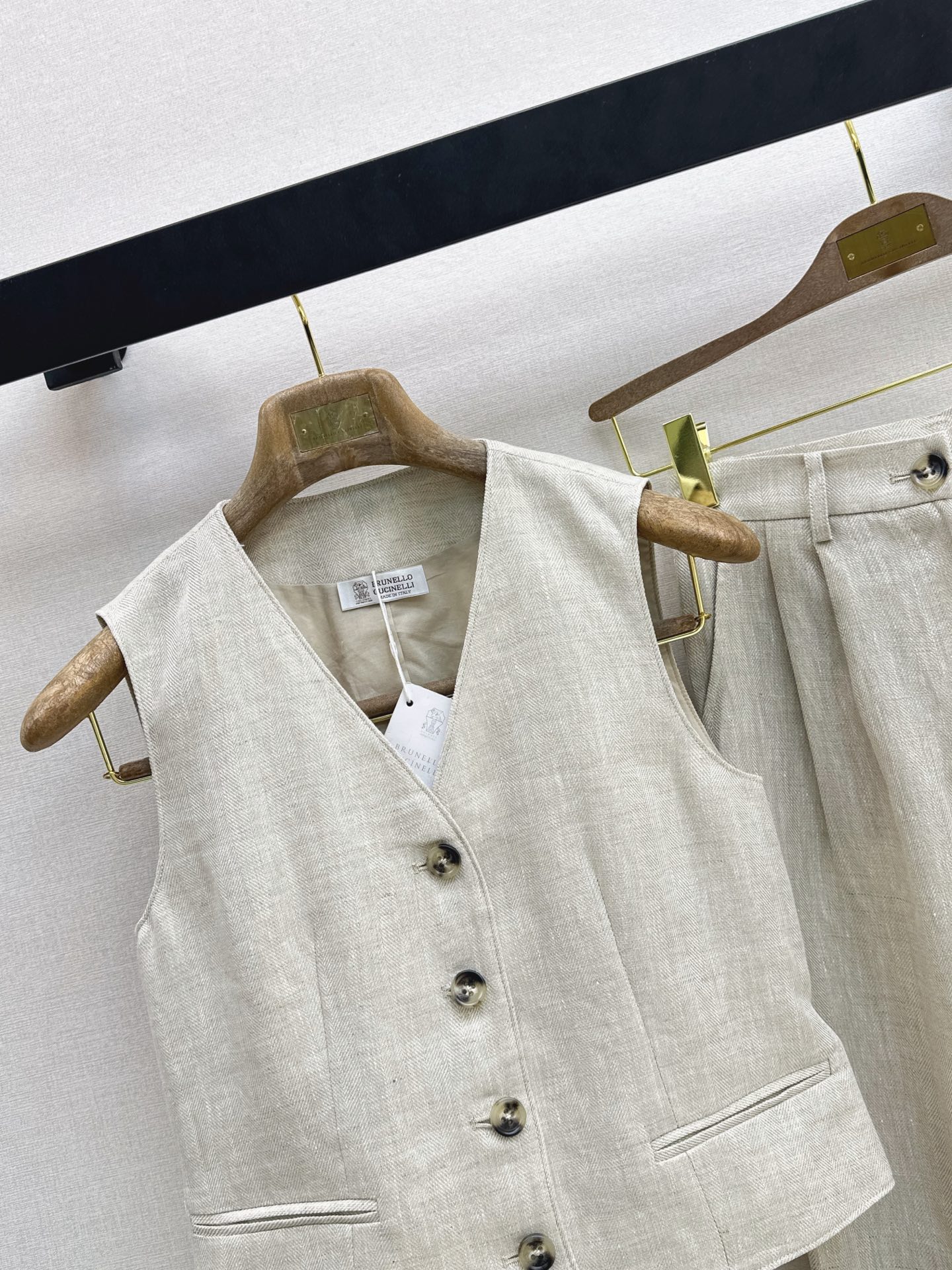 Brun 26ss linen vest pants set