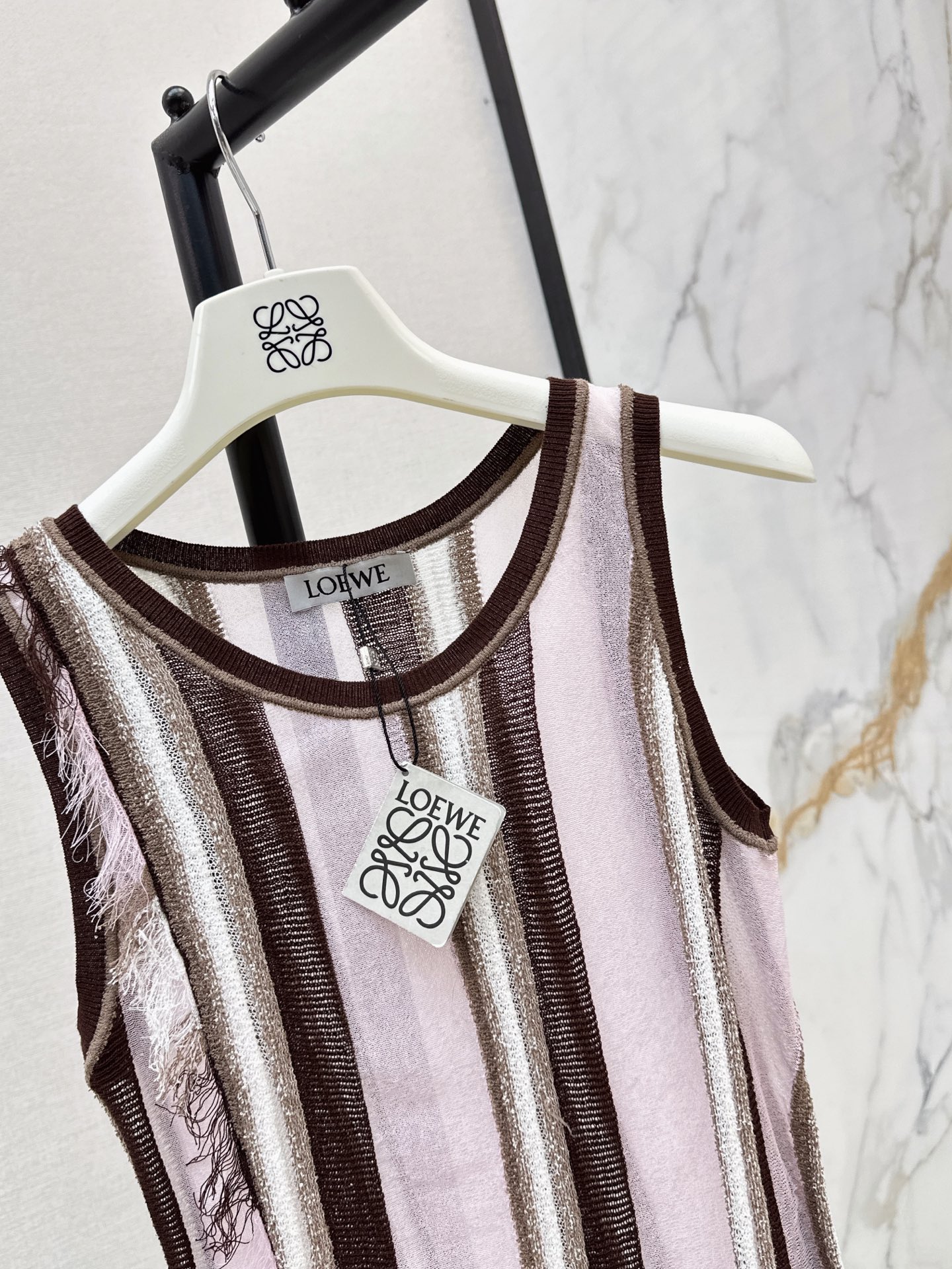 Loe 26ss stripe knit vest