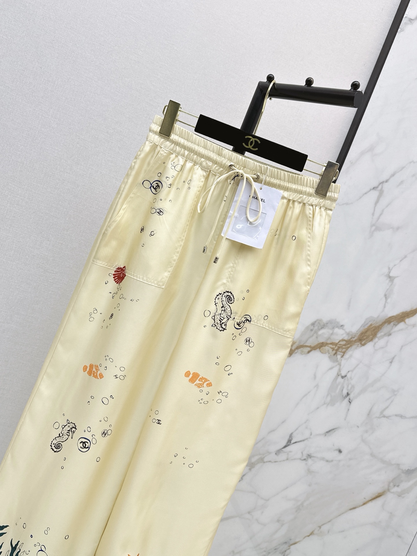 Chan 26ss print silk pants
