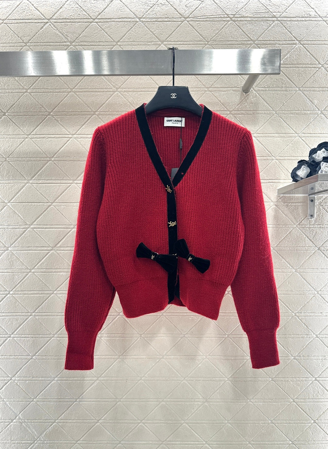 Saint 25fw bow knit cardiagn