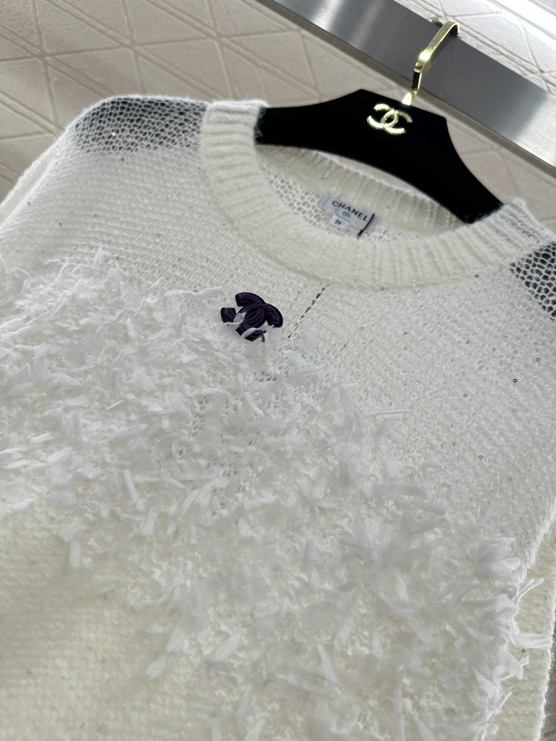 Chan 26ss hollow contract sweater