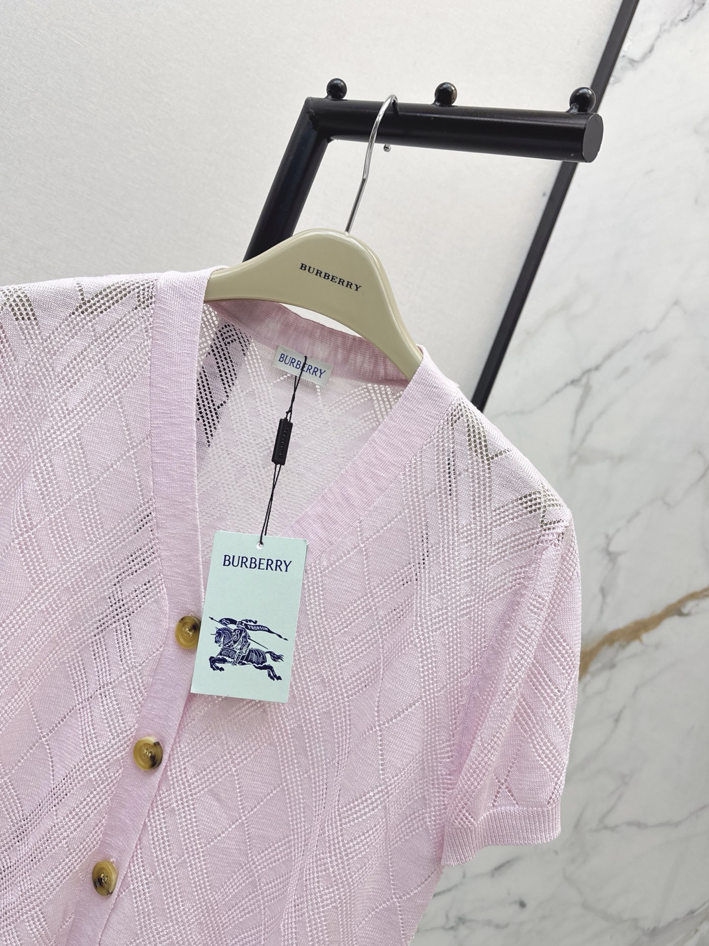 Bur 26ss check jacquard knitwear