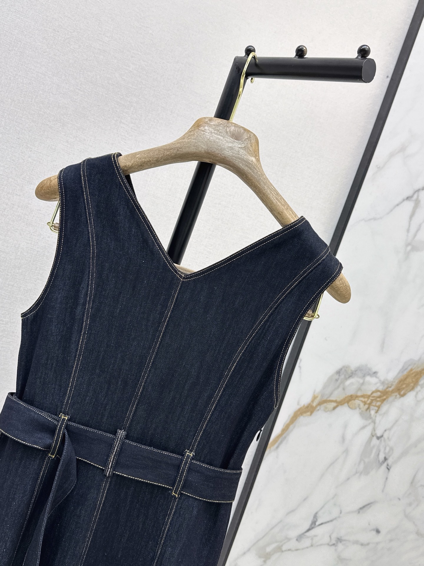 Brun 26ss sleeveless denim dress