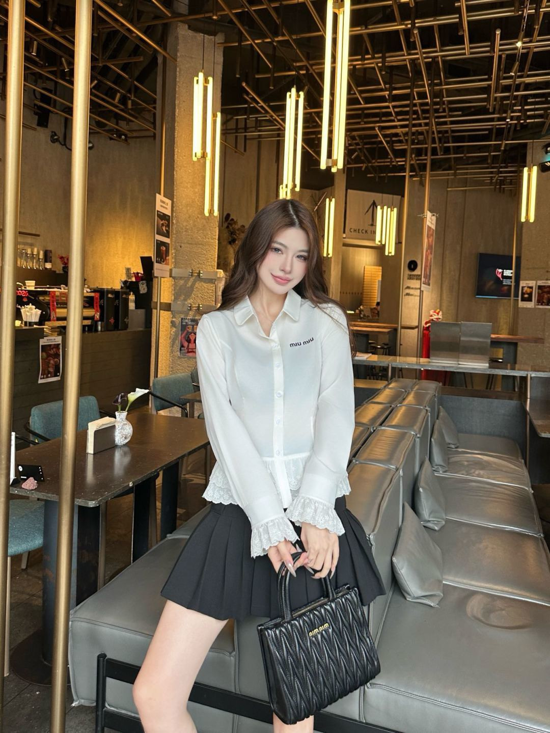 Miu 26ss lace contract shirts