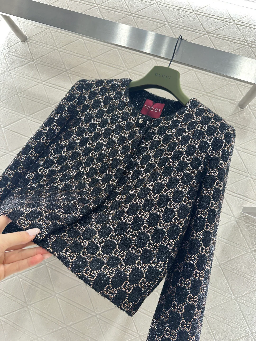 Gucc 26ss rhinestones blazer