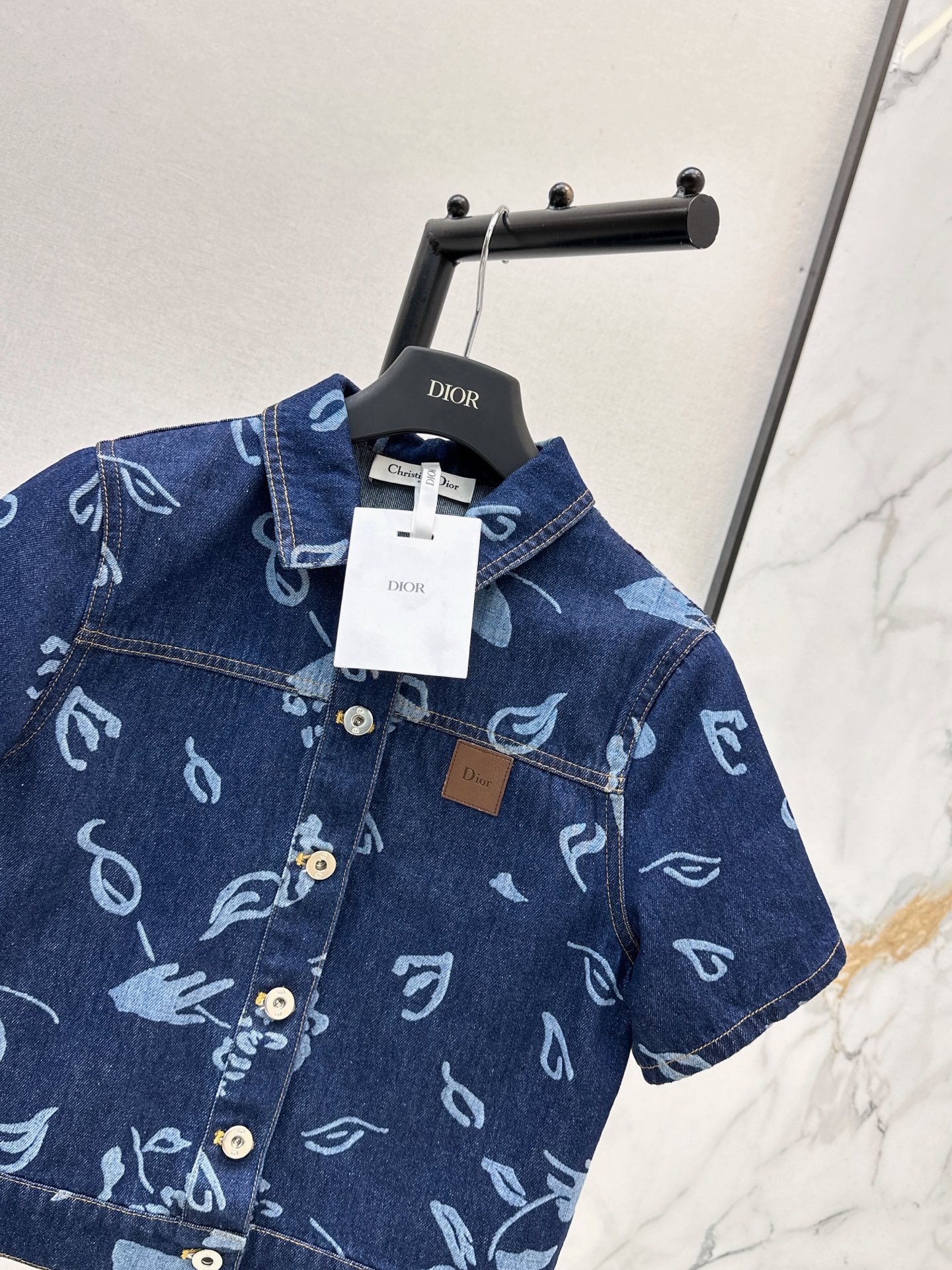 CD 26ss print denim shirt