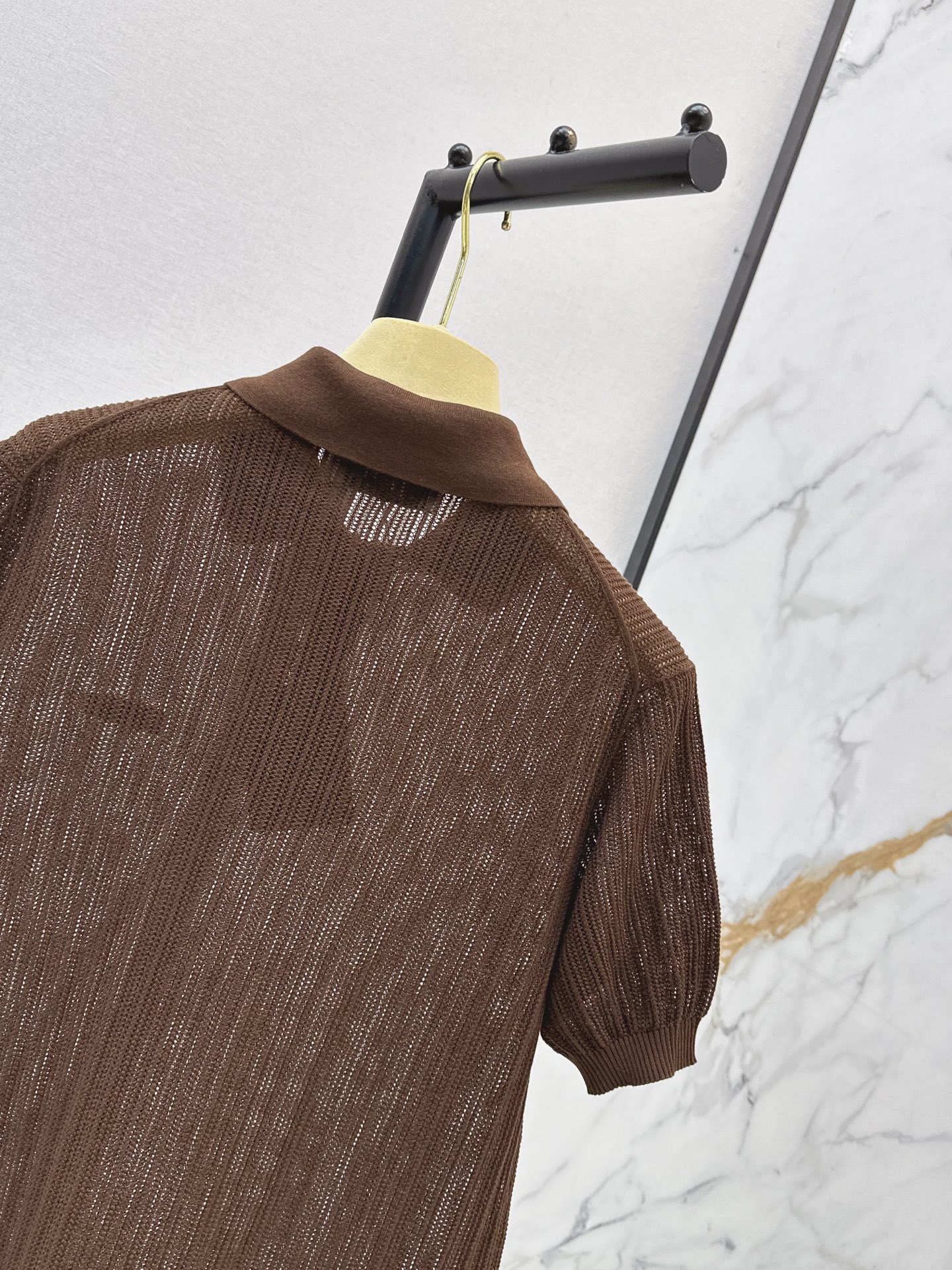Miu 26ss hollow knit polo