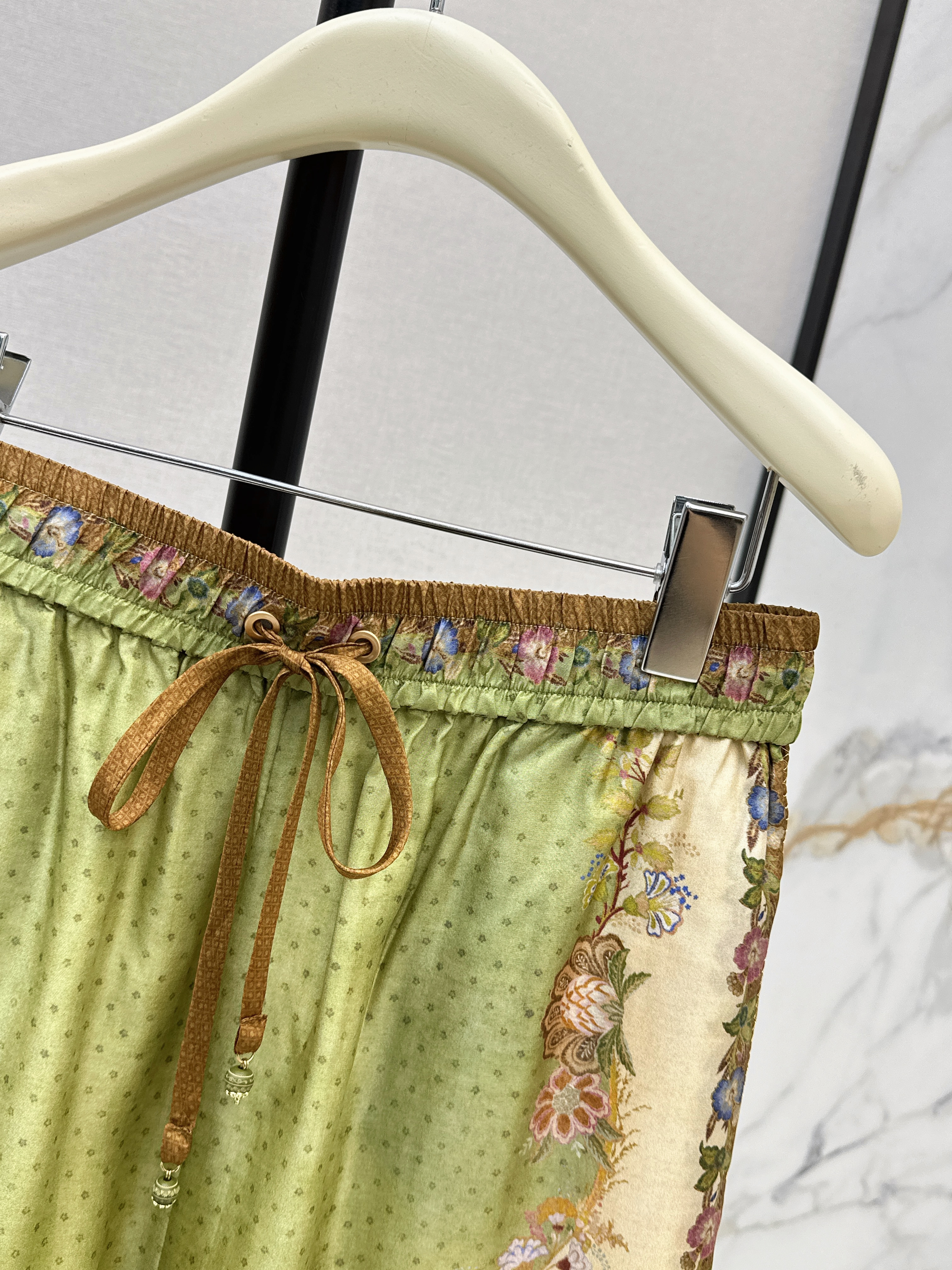 Zimm 26ss print silk pants