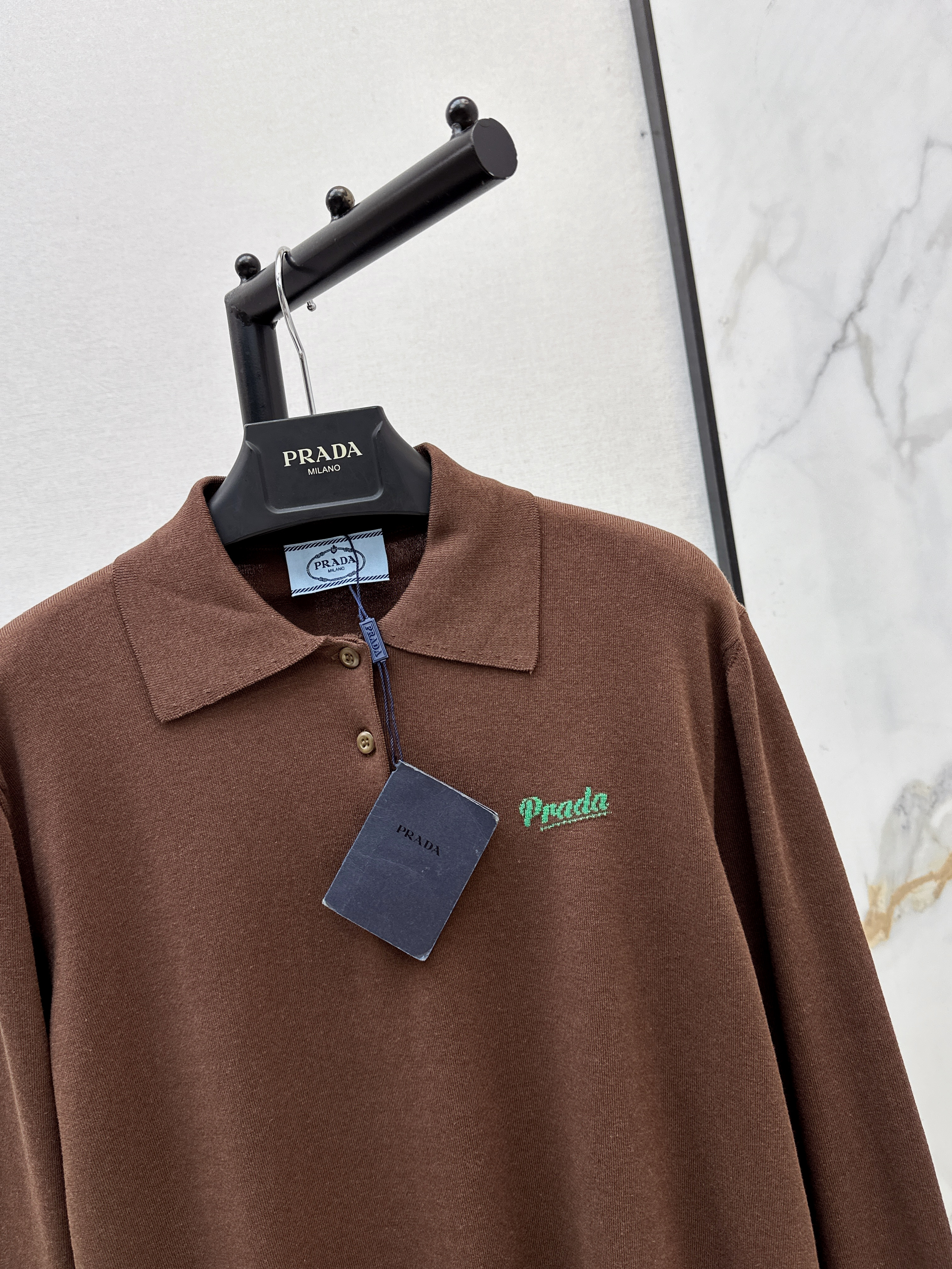 Pra 26ss knit polo sweater