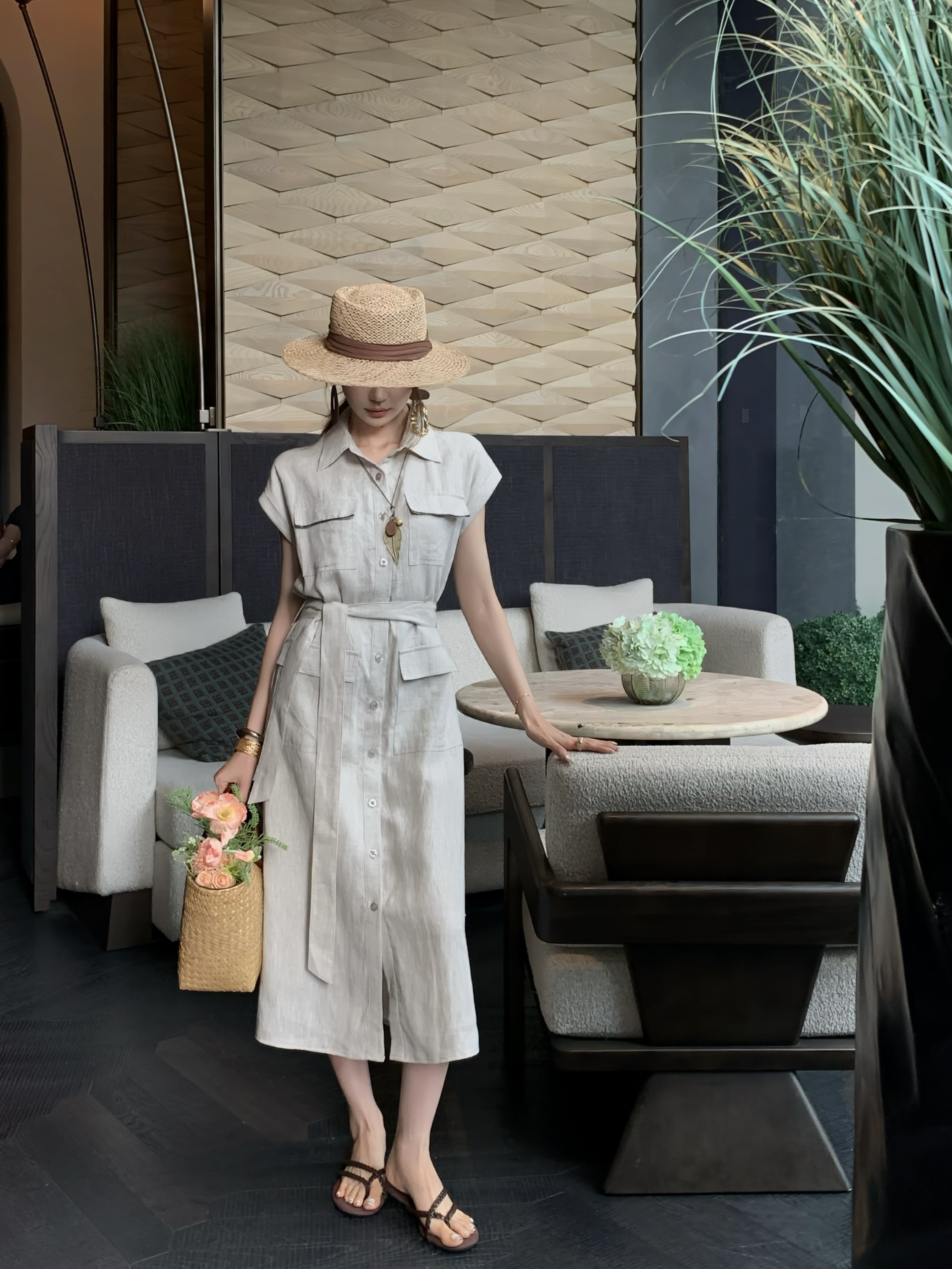 Brun 26ss linen dress