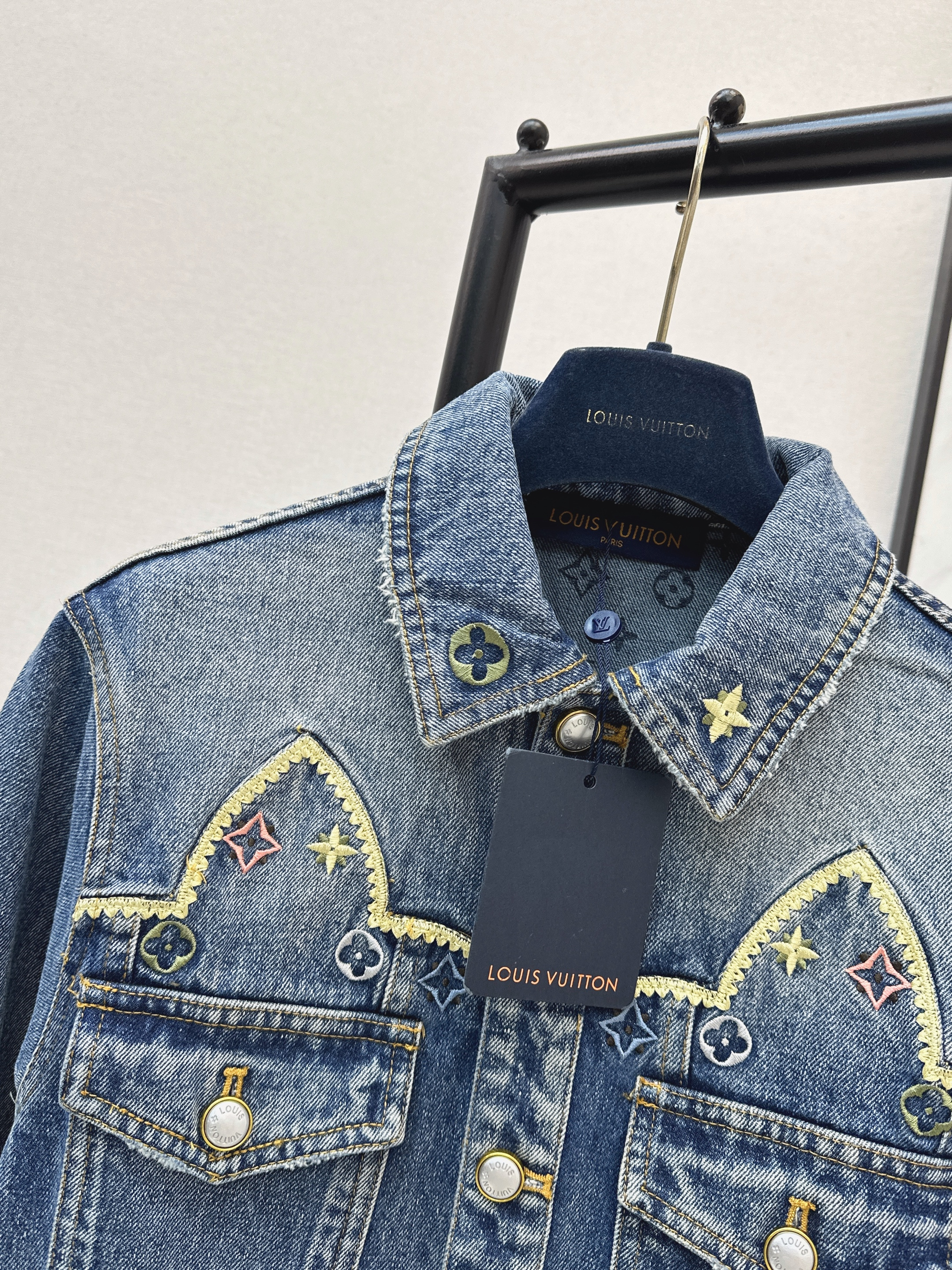 Loui 26ss embroidery denim dress