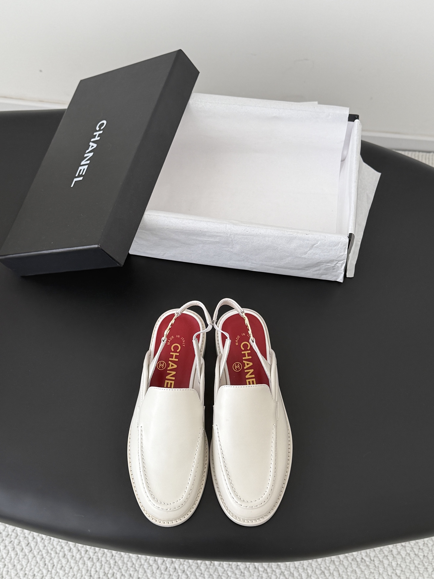 Chan 26ss slingblack loafers