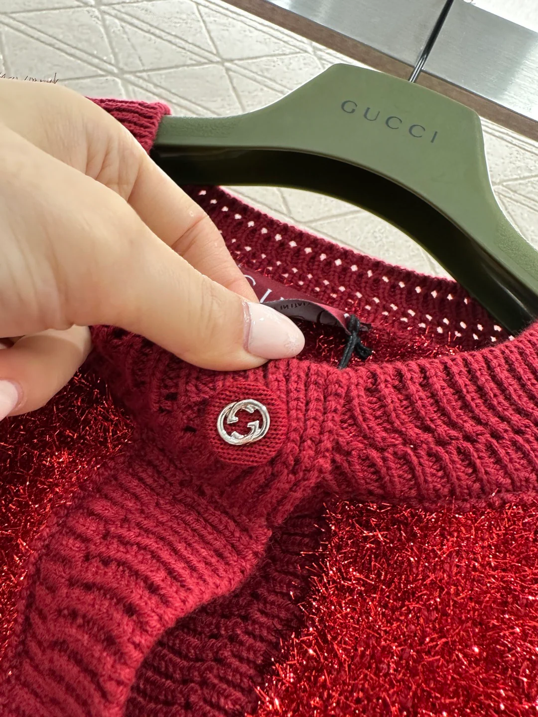Gucc 26ss bling knit cardigan