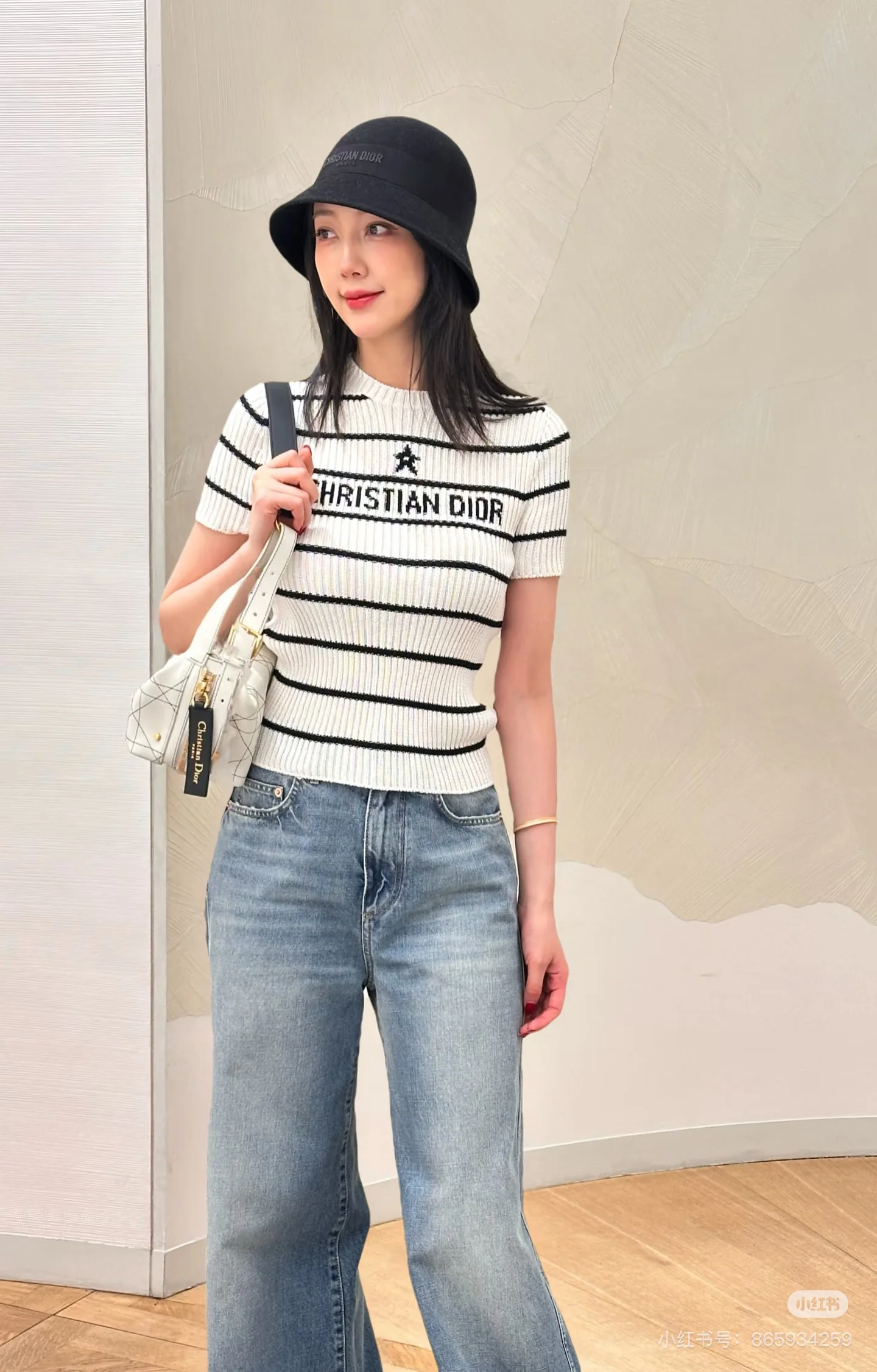 CD 25fw stripe knit t-shirt