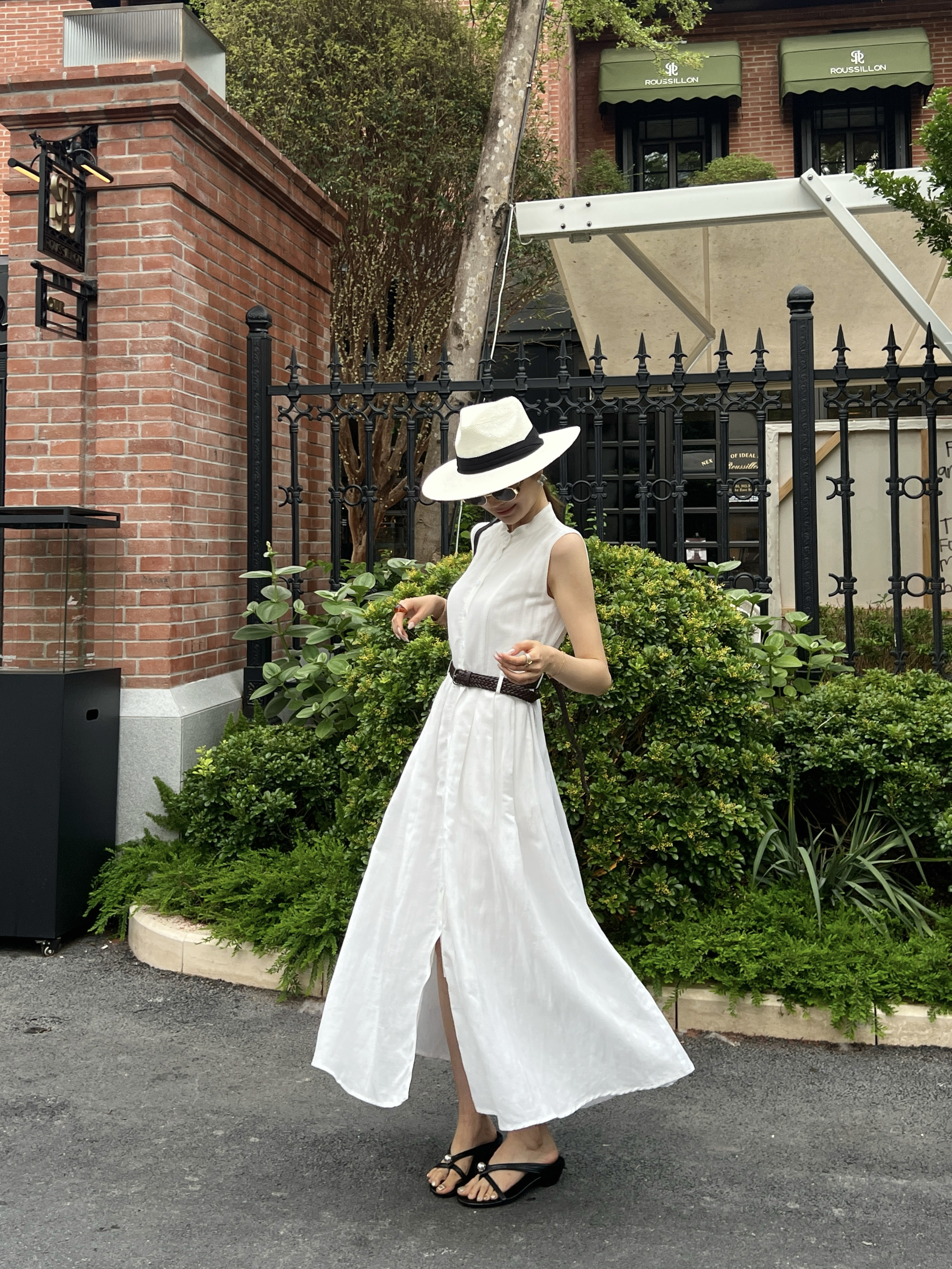 Brunello 26SS Sleeveless Belted Shirt Dress