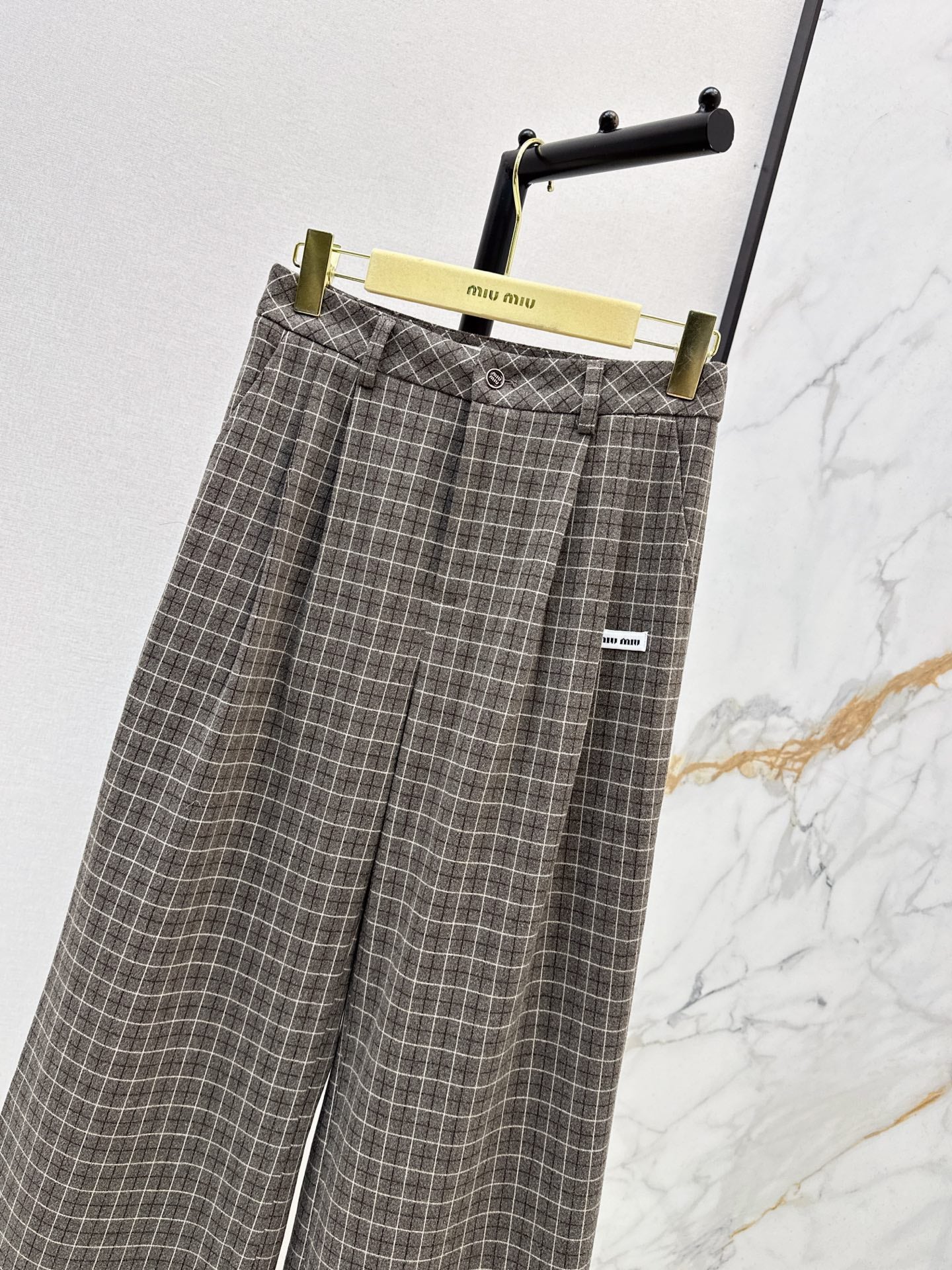 Miu 26ss check pants