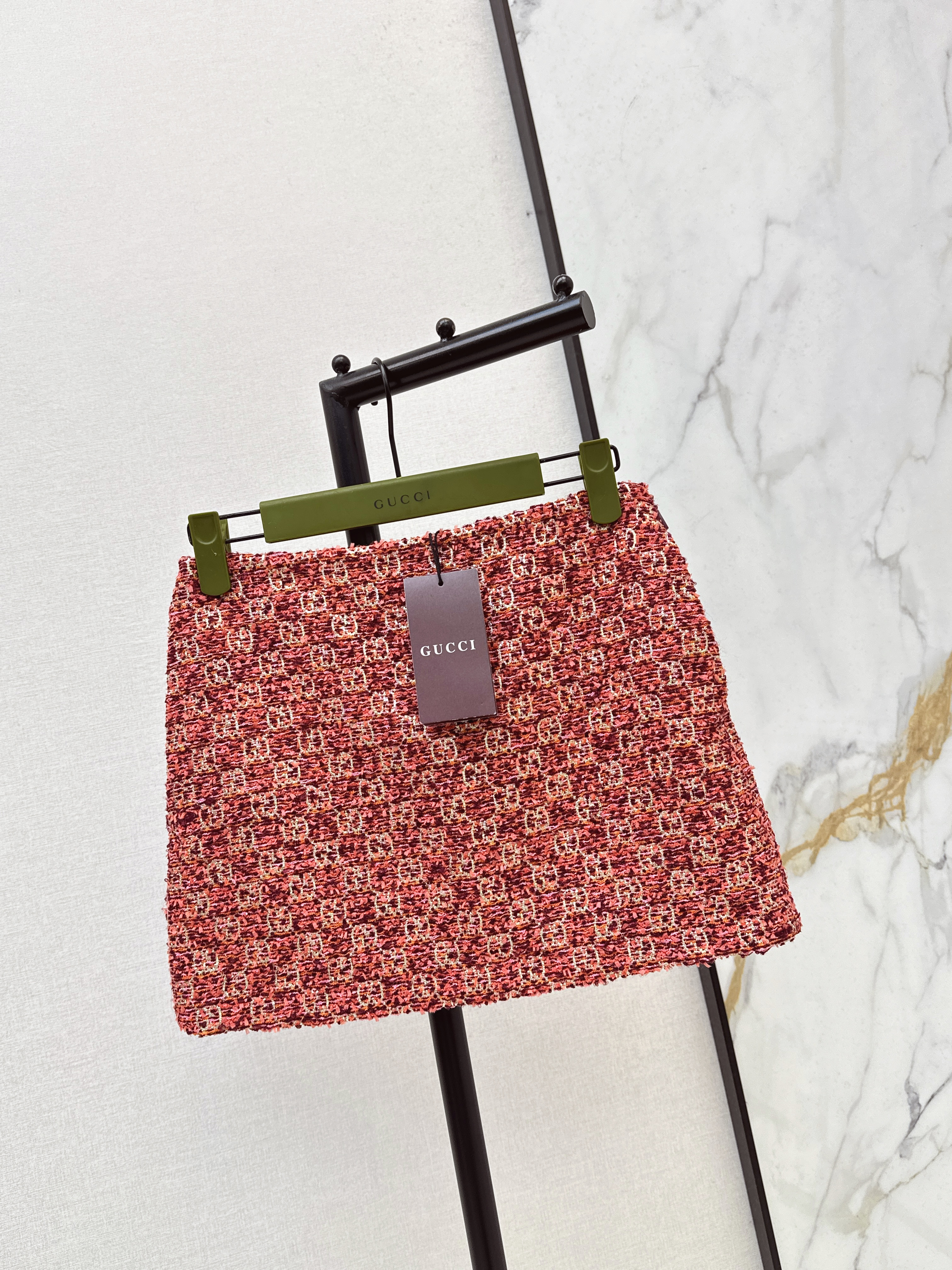 Guc 26ss jacquard mini skirt