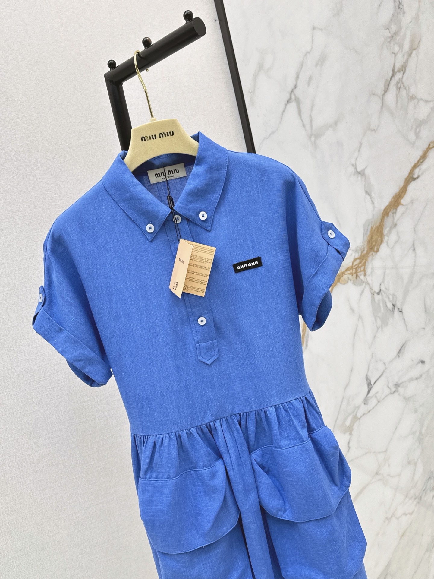 Miu 26ss cargo pocket shirt dress