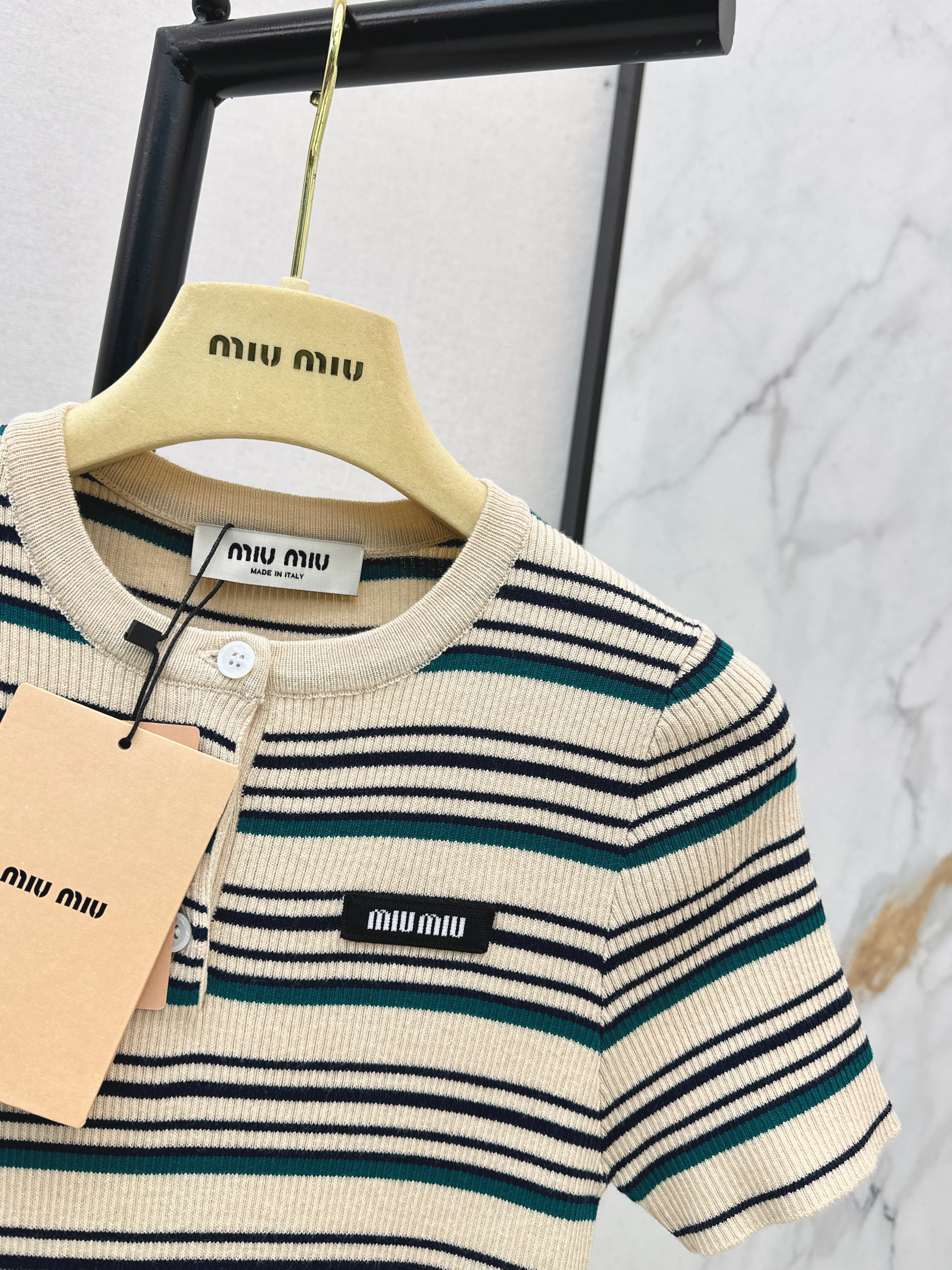 Miu 26ss stripe knitwear