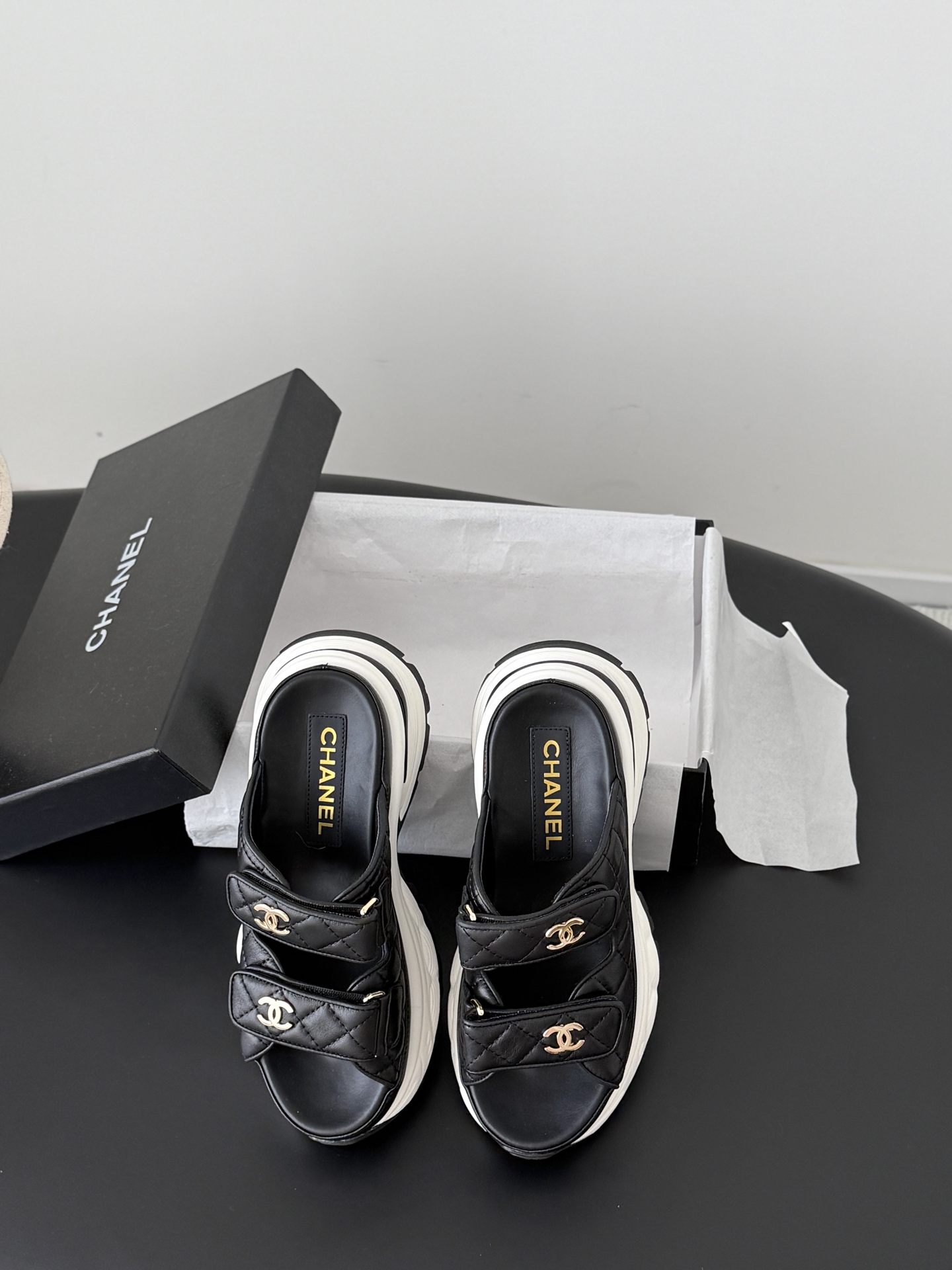 Chan 26ss velcro slippers