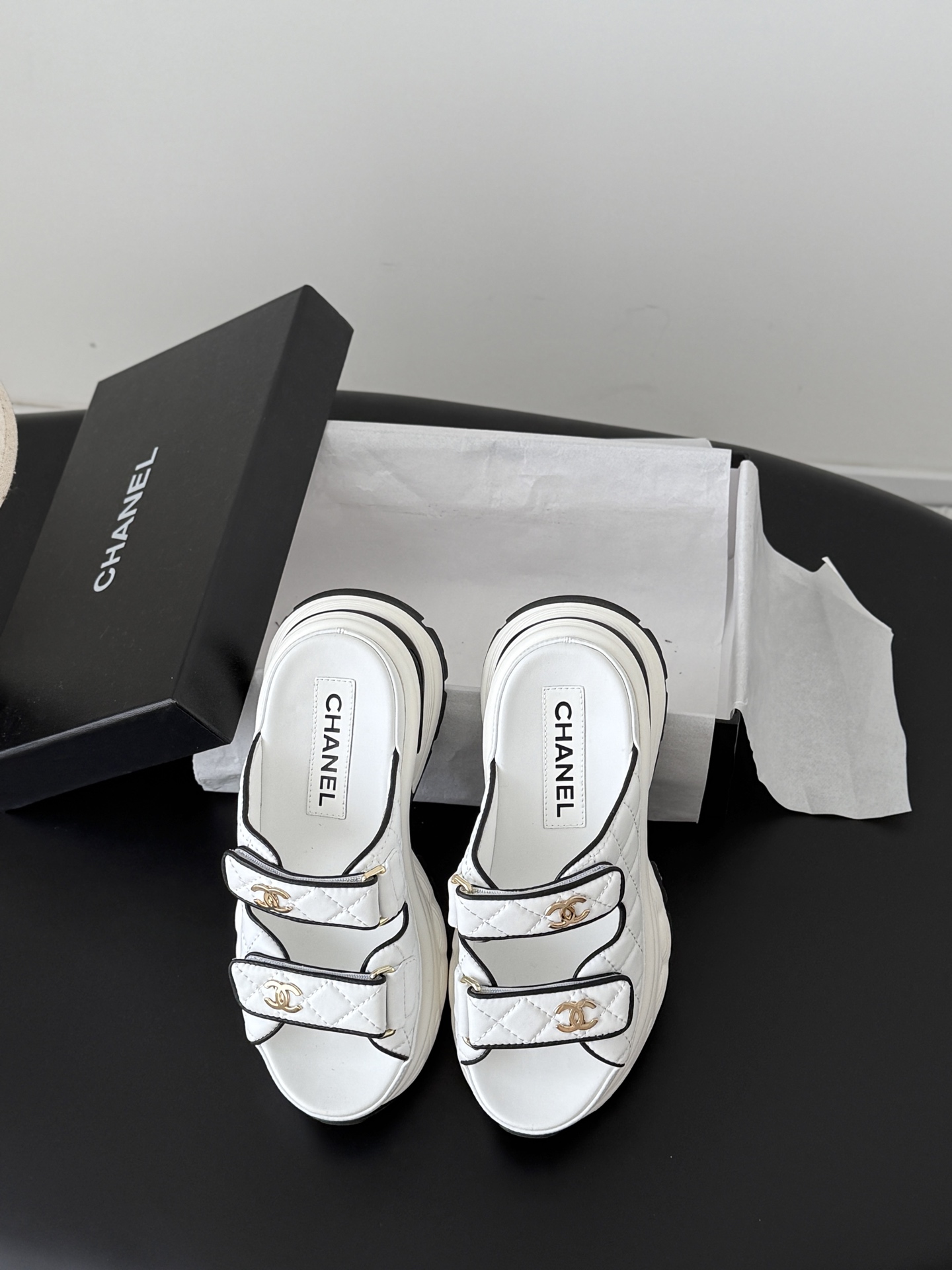 Chan 26ss velcro slippers
