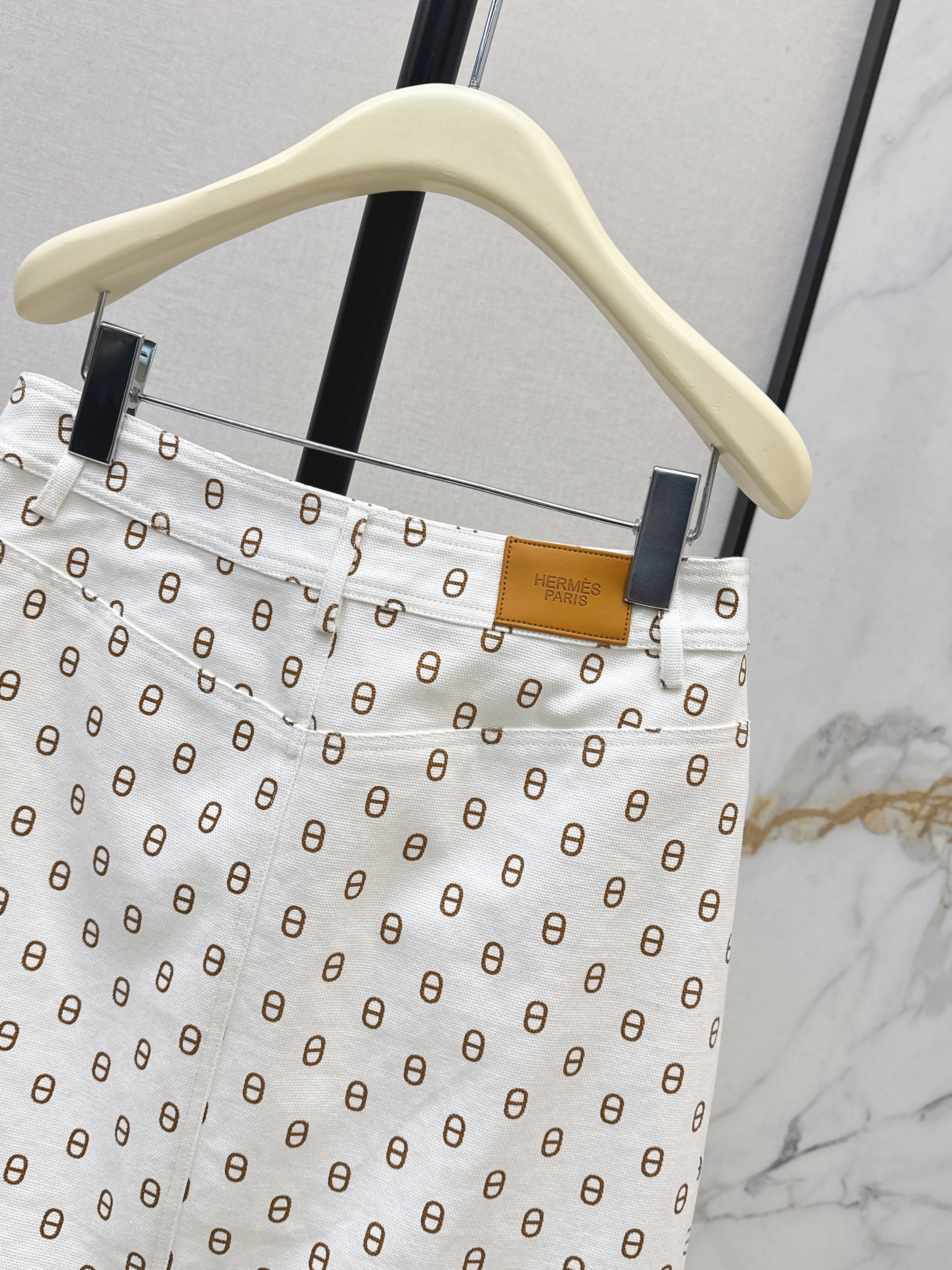 Her 26ss print denim skirt