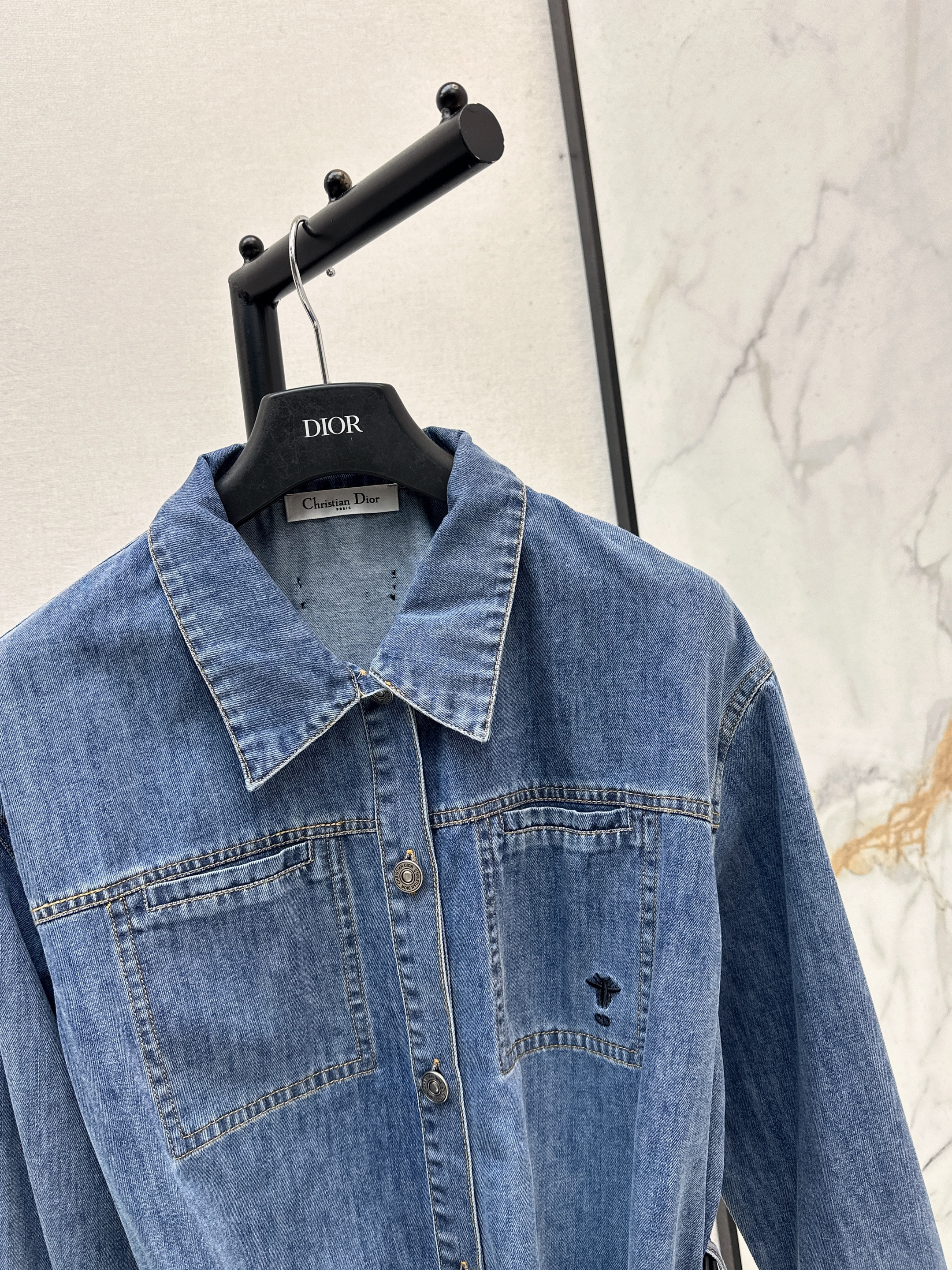 CD 26ss belted denim shirt